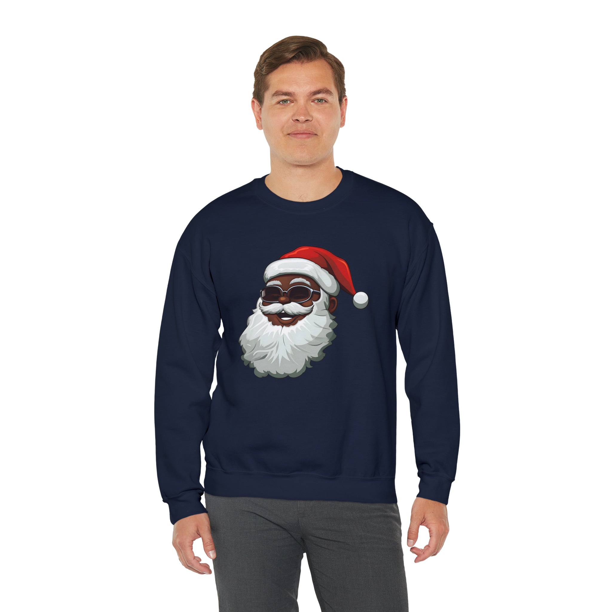 Black Santa Claus Sweatshirt | Christmas in July Santa sweatshirt | Retro Black Santa Sweater | Vintage Black Santa Christmas Shirt
