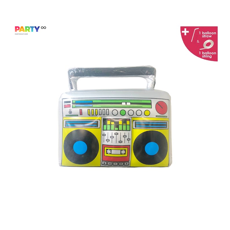 Retro Party Decor | Boombox Balloon | Back to the 70s 80s 90s Hip Hop Party | Radio Balloon | Instrument Balloon Music Theme Band Party