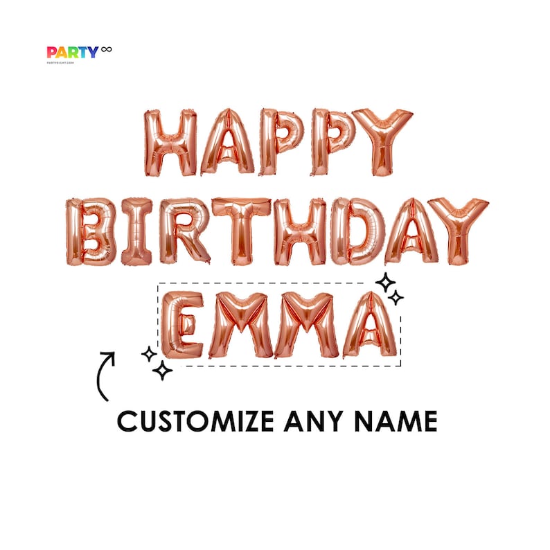 Custom Happy Birthday Balloon Banner