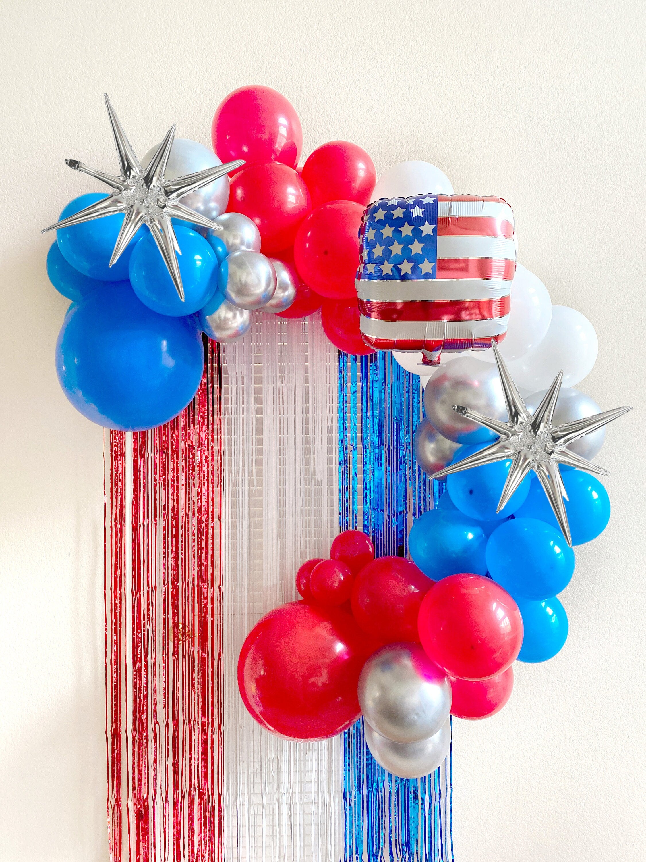 firecracker birthday | Patriotic baby shower | July 4th 1st birthday | independence day baby shower balloon DIY | little firecracker