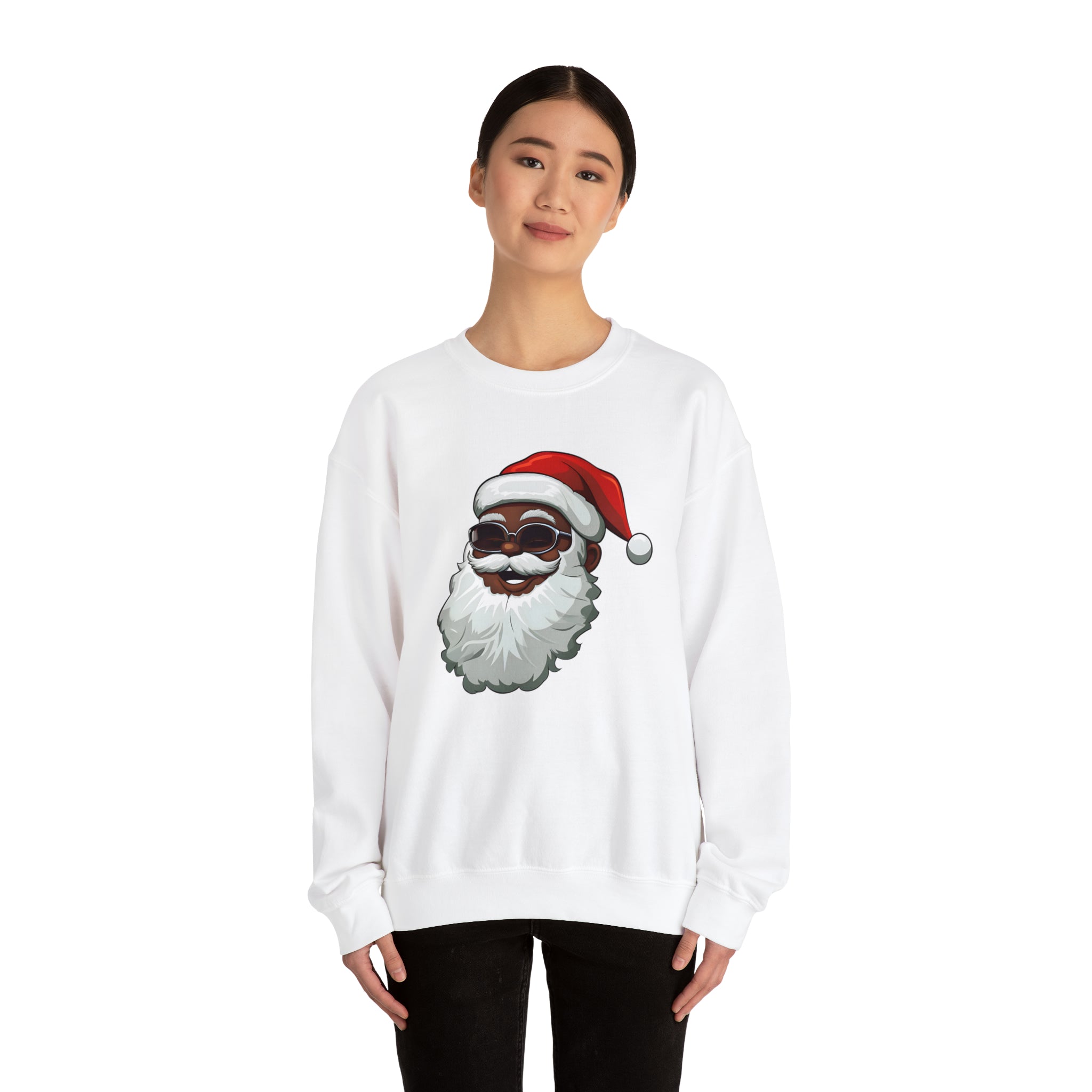 Black Santa Claus Sweatshirt | Christmas in July Santa sweatshirt | Retro Black Santa Sweater | Vintage Black Santa Christmas Shirt