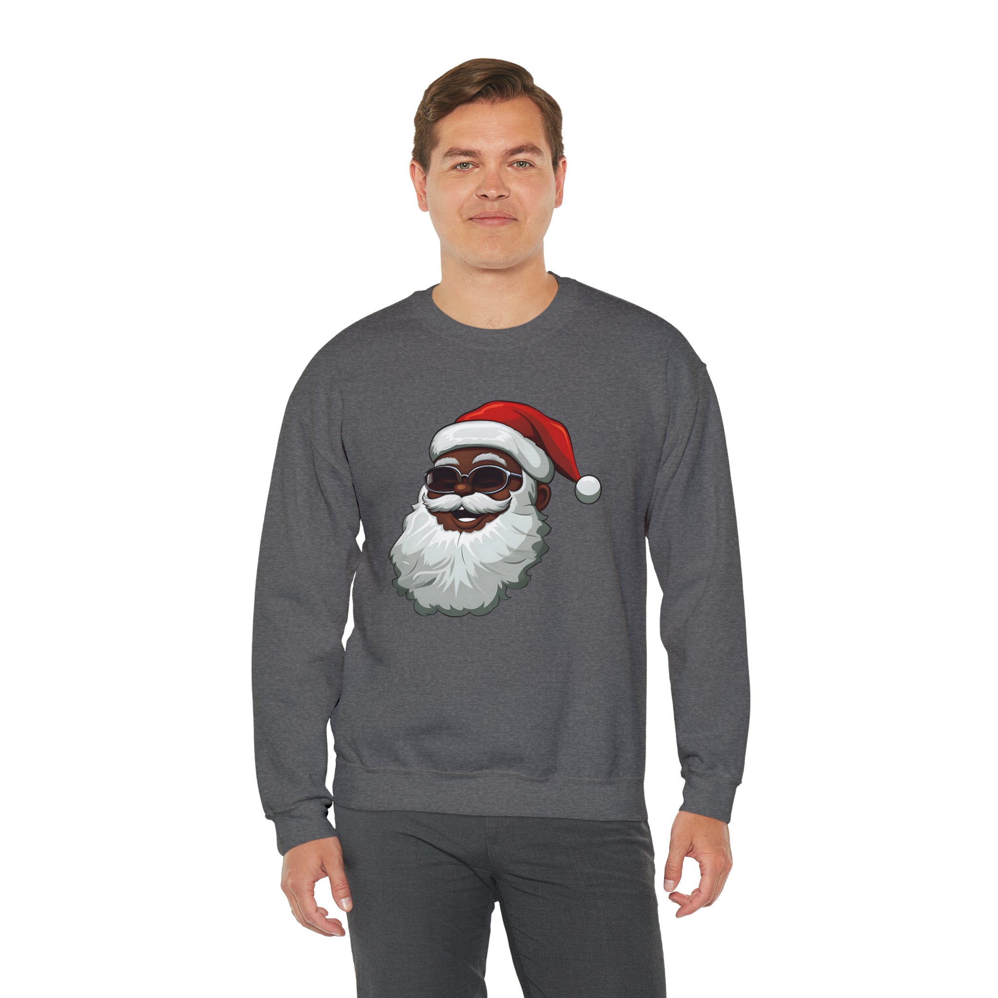 Black Santa Claus Sweatshirt | Christmas in July Santa sweatshirt | Retro Black Santa Sweater | Vintage Black Santa Christmas Shirt