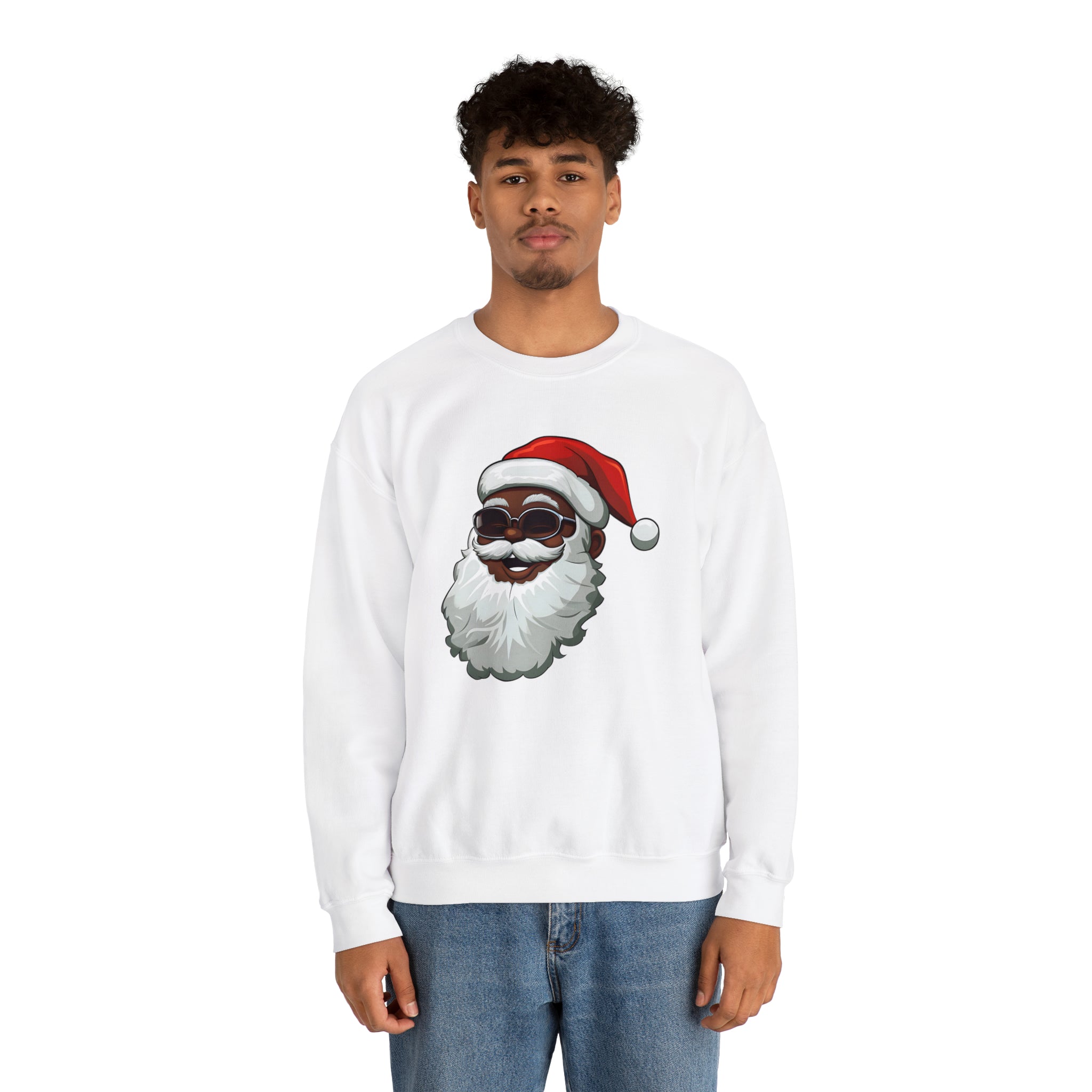 Black Santa Claus Sweatshirt | Christmas in July Santa sweatshirt | Retro Black Santa Sweater | Vintage Black Santa Christmas Shirt