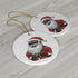 Black Santa Ceramic Ornament, 1-Pack