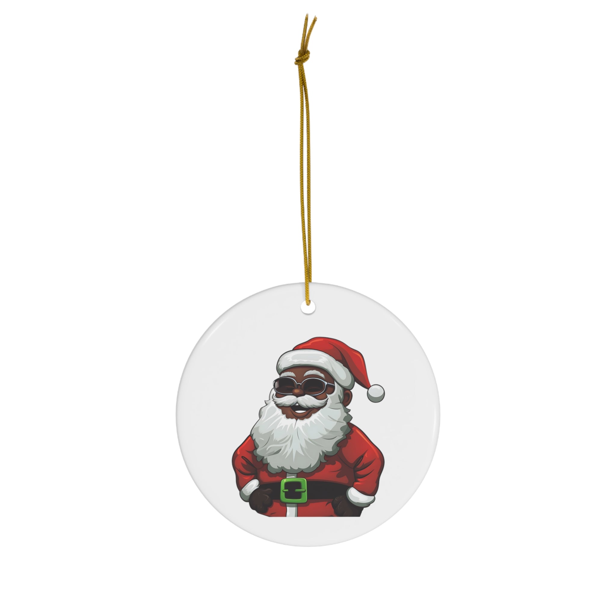 Black Santa Ceramic Ornament, 1-Pack