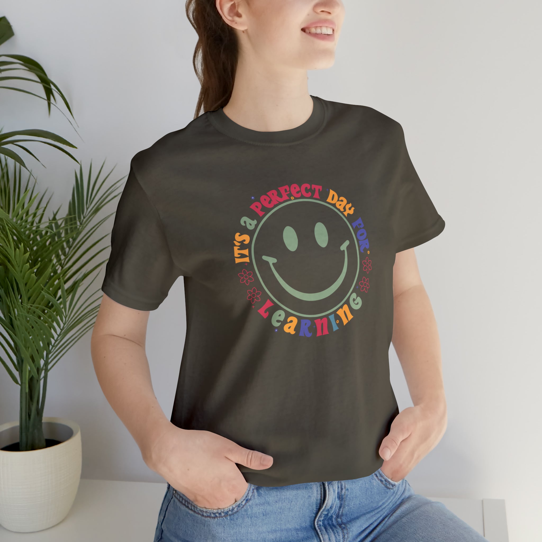 Teacher Shirt Perfect Day For Learning Teacher Life Shirt Smiley Face Teacher Motivational Shirt Gift For Teacher Teacher Inspirational Tee