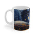 Corgi Starry Night Ceramic Coffee Mug 11oz | Corgi Dog Lover Starry Night Art Mug | Gift for Her/Him Corgi Lover