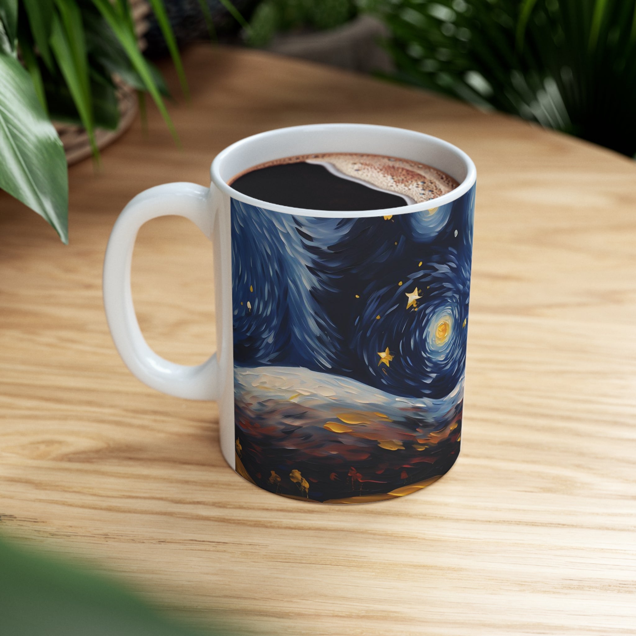Corgi Starry Night Ceramic Coffee Mug 11oz | Corgi Dog Lover Starry Night Art Mug | Gift for Her/Him Corgi Lover