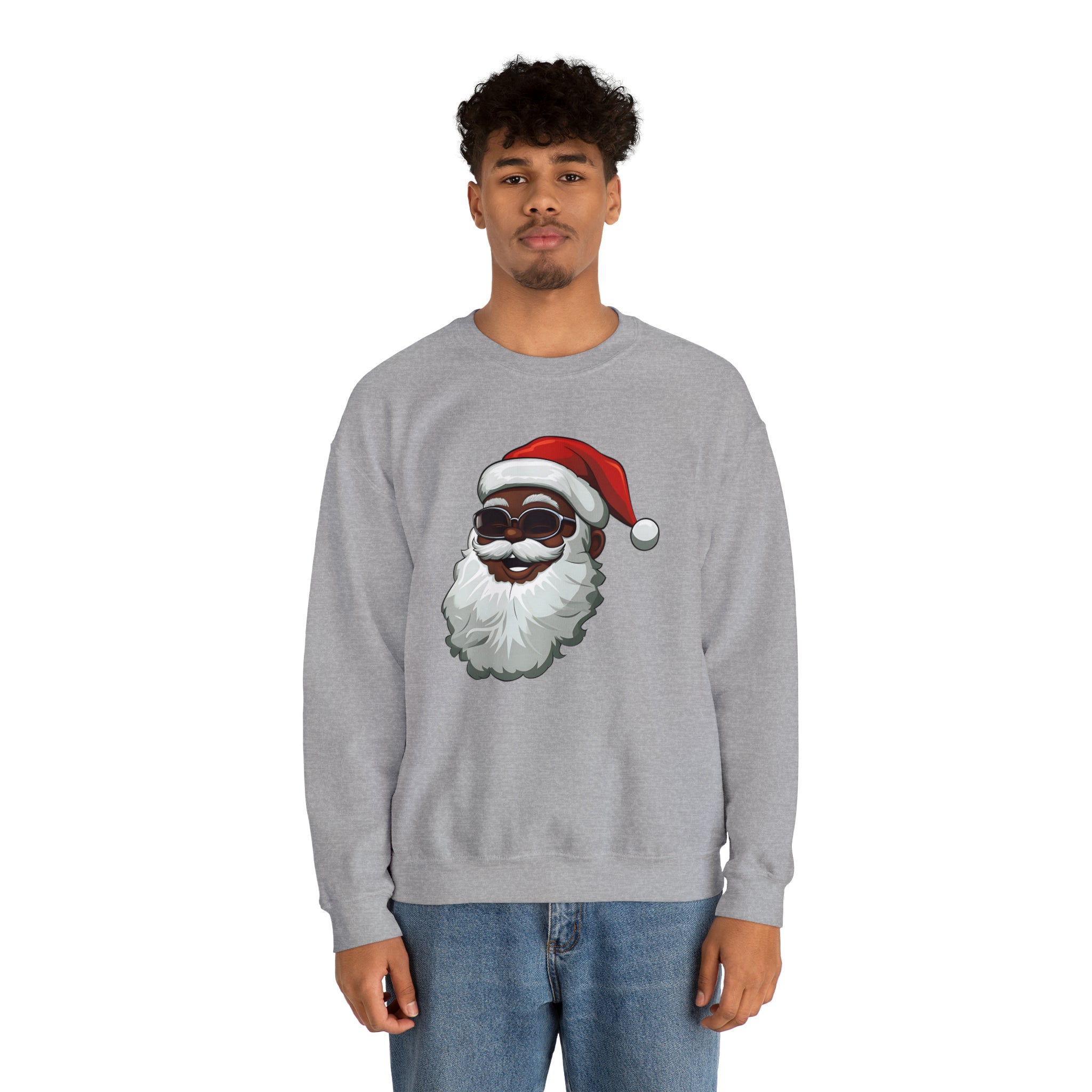 Black Santa Claus Sweatshirt | Christmas in July Santa sweatshirt | Retro Black Santa Sweater | Vintage Black Santa Christmas Shirt