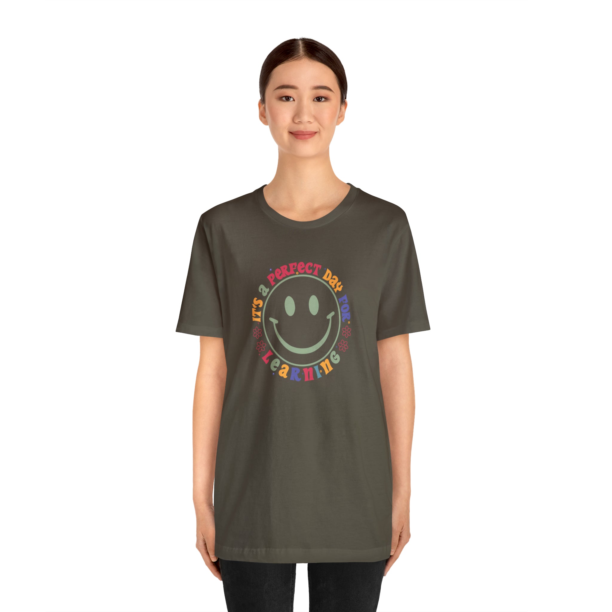 Teacher Shirt Perfect Day For Learning Teacher Life Shirt Smiley Face Teacher Motivational Shirt Gift For Teacher Teacher Inspirational Tee