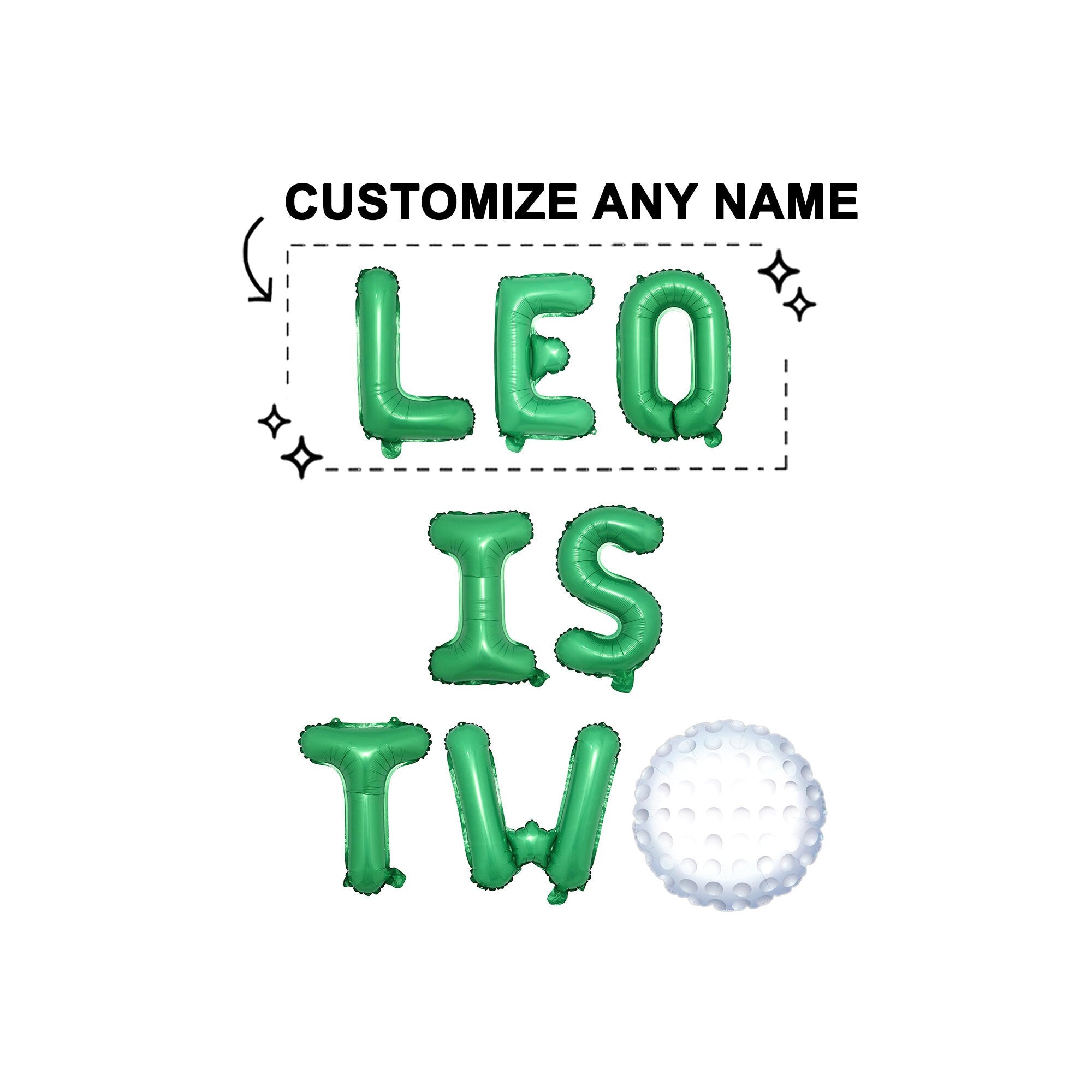 Two Banner with Golf Ball balloon  | Golf Themed 2nd Birthday Party Decorations| Sports Theme 2nd Birthday