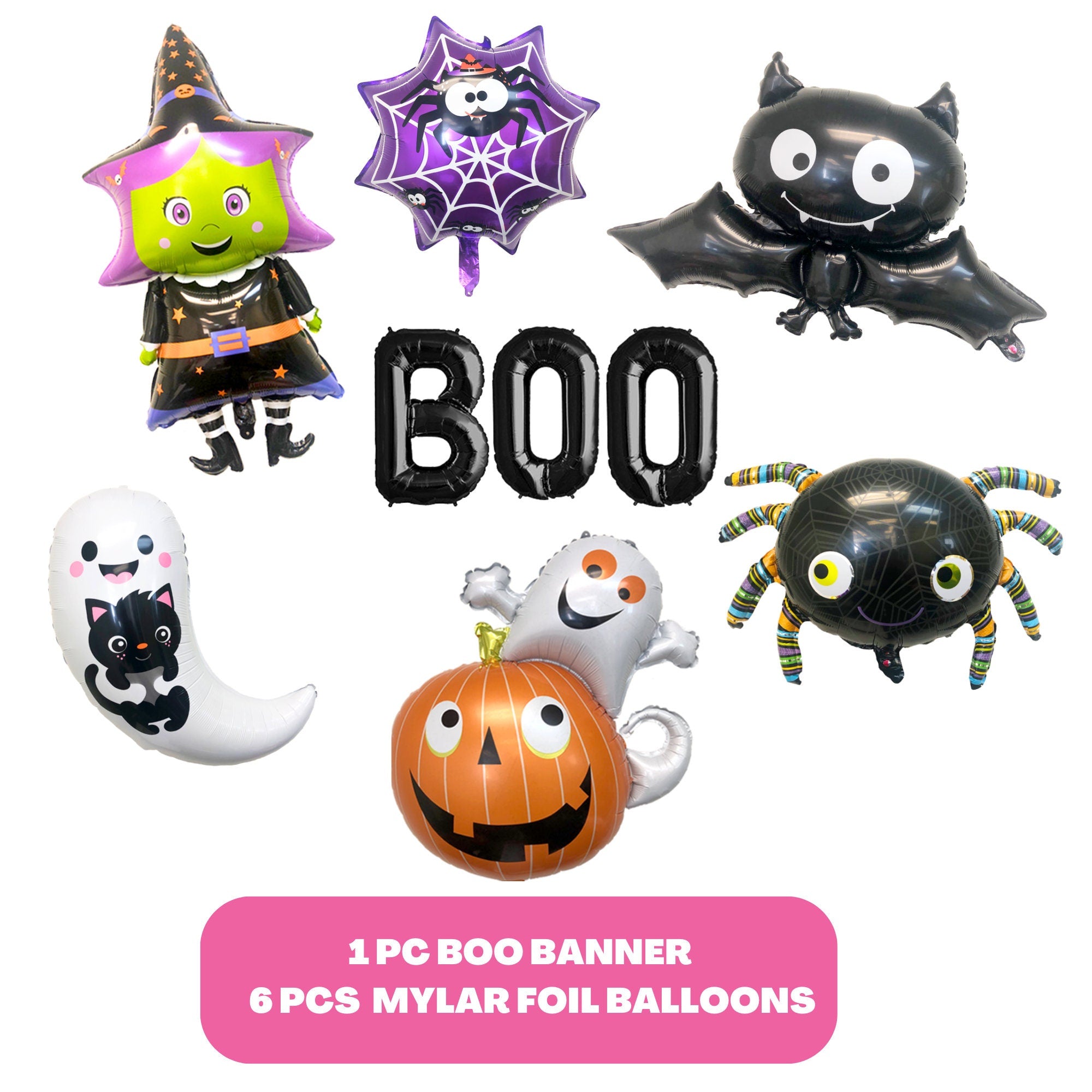 halloween balloons | BOO Halloween Balloon Banner | ghost balloon Halloween decorations | halloween birthday party decorations bat balloon