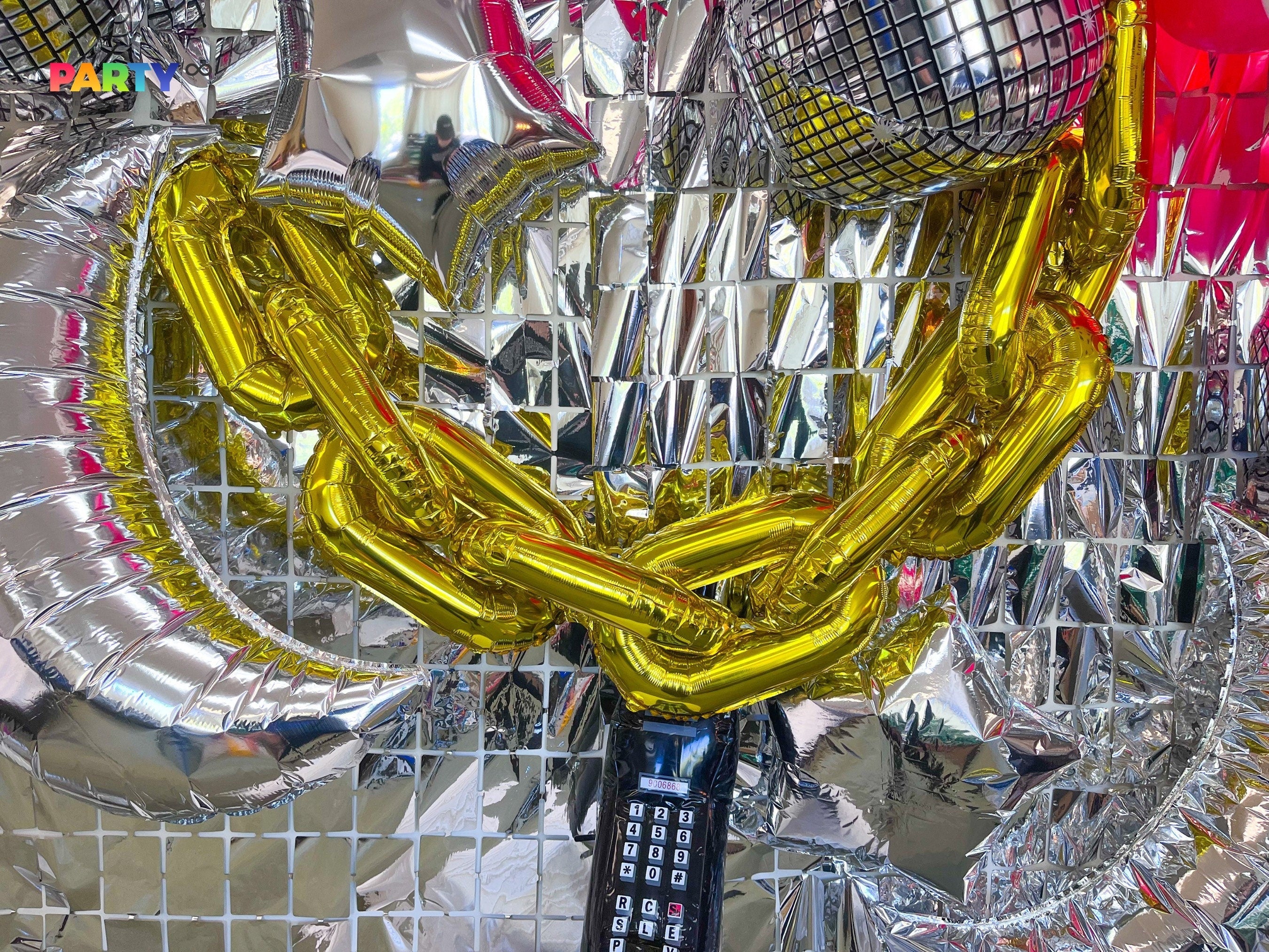 Gold Chain Balloons | 90's Hip Hop Birthday Party Decorations | 90s Vintage Party Decorations