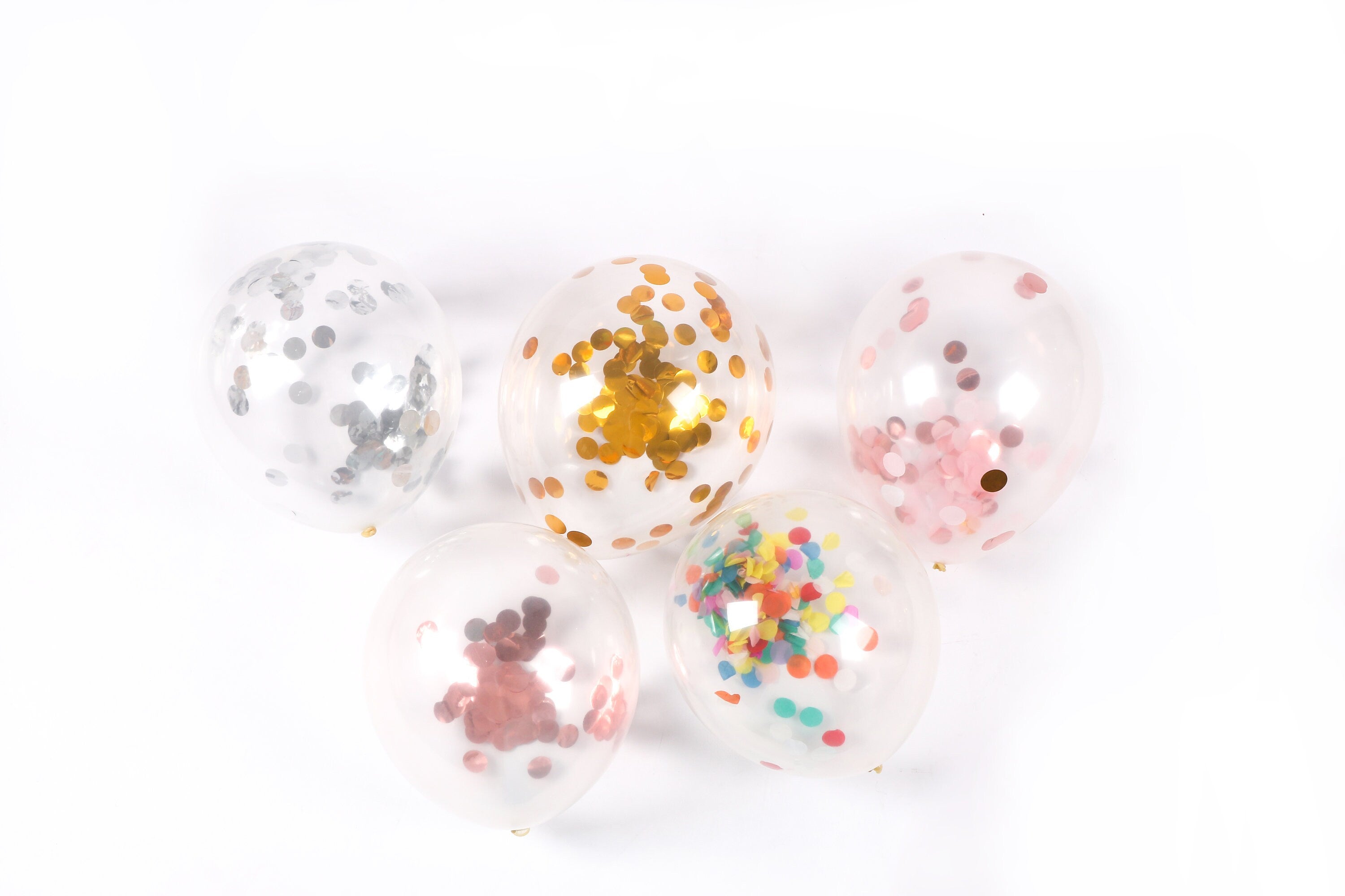 Confetti Balloons: Gold Rose Gold Silver Mix Party Decorations