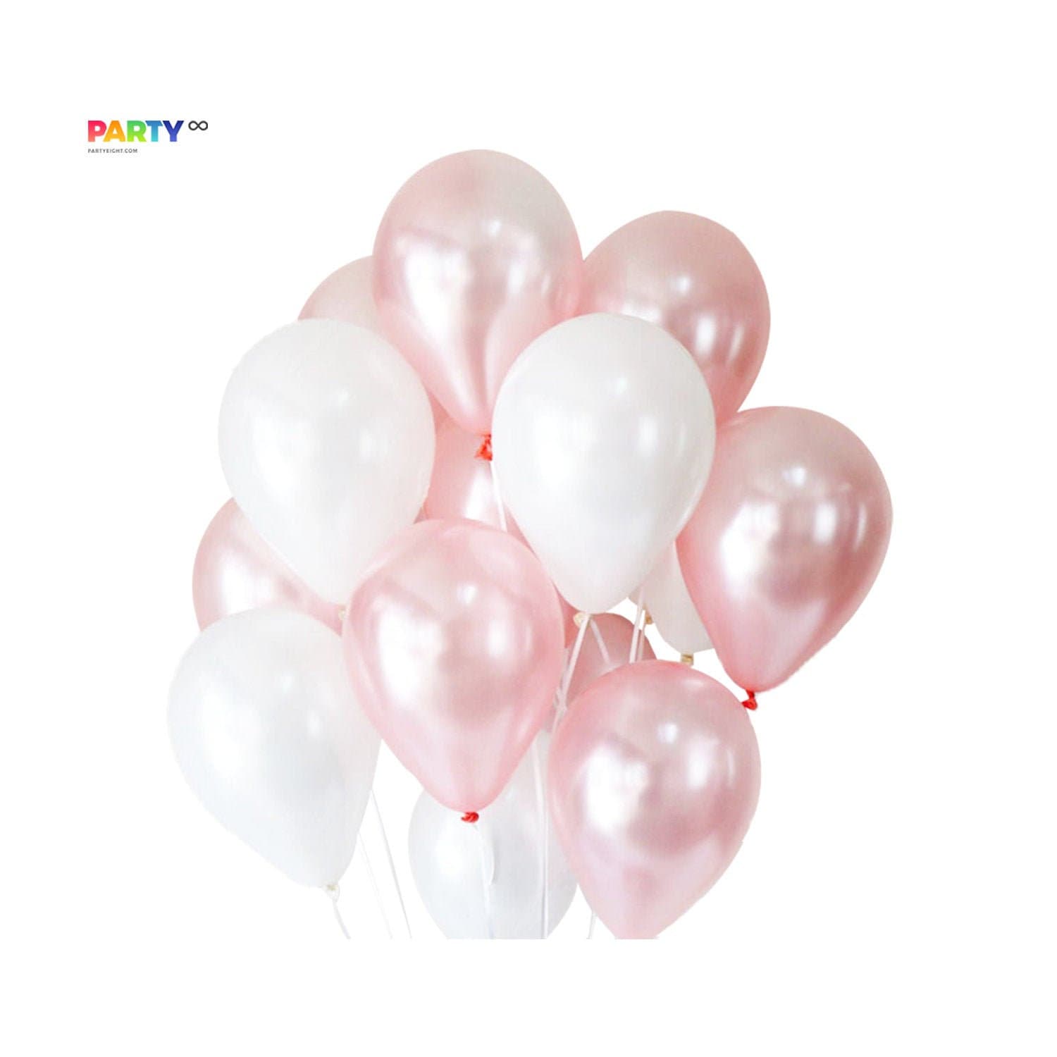 Pink and White Pearled Balloon Bouquet: Bridal Shower Wedding Decor