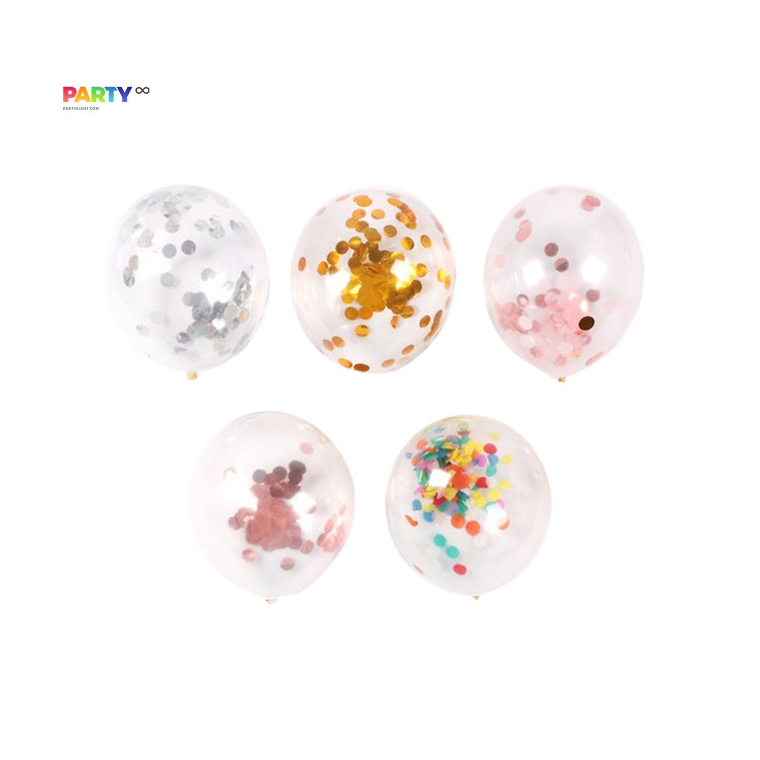 Confetti Balloons: Gold Rose Gold Silver Mix Party Decorations