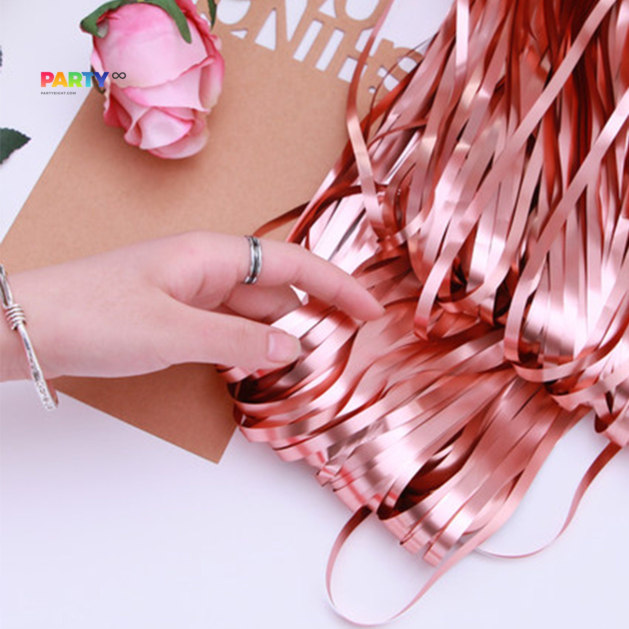Streamer Fringe Curtain Backdrop: Bridal Shower, Birthday, Bachelorette Party Decor