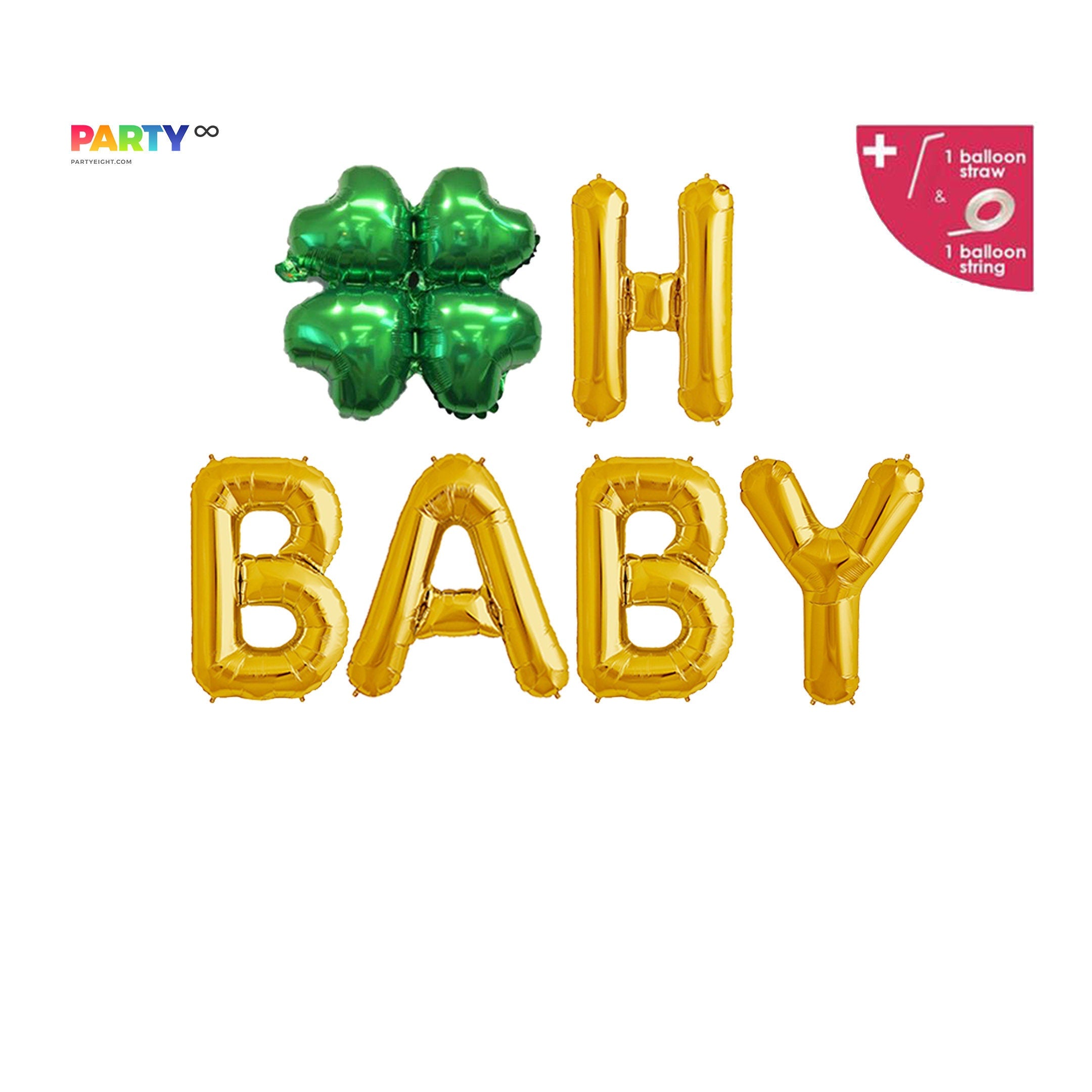 Oh Baby Balloon Banner: St Patrick’s Baby Shower Gender Reveal Decor