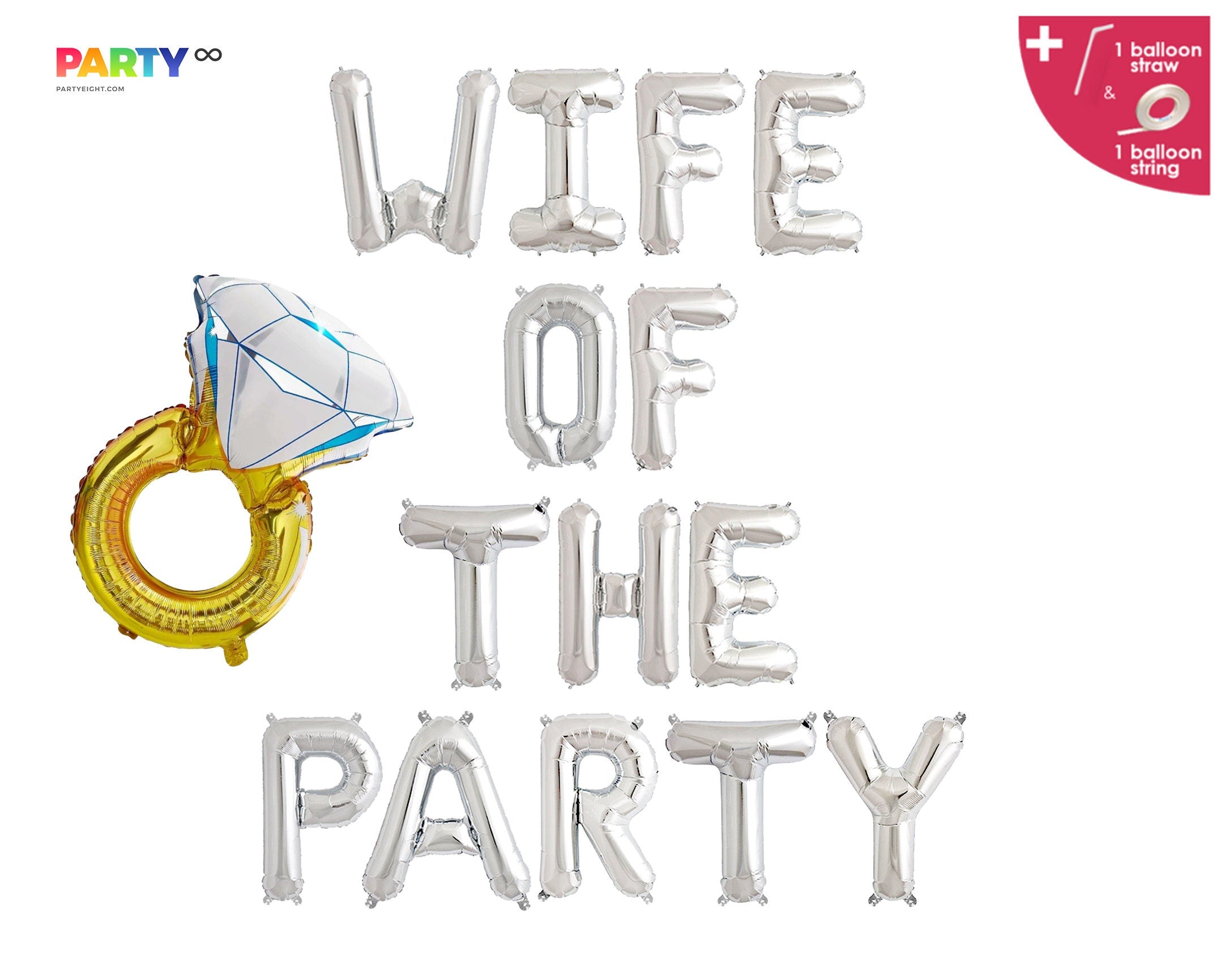 Wife of The Party Balloon Banner: Bachelorette Party & Bridal Shower Decorations