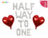 Half Way to One Balloon Banner: Six-Month Baby Birthday Decor 6 Month Celebration