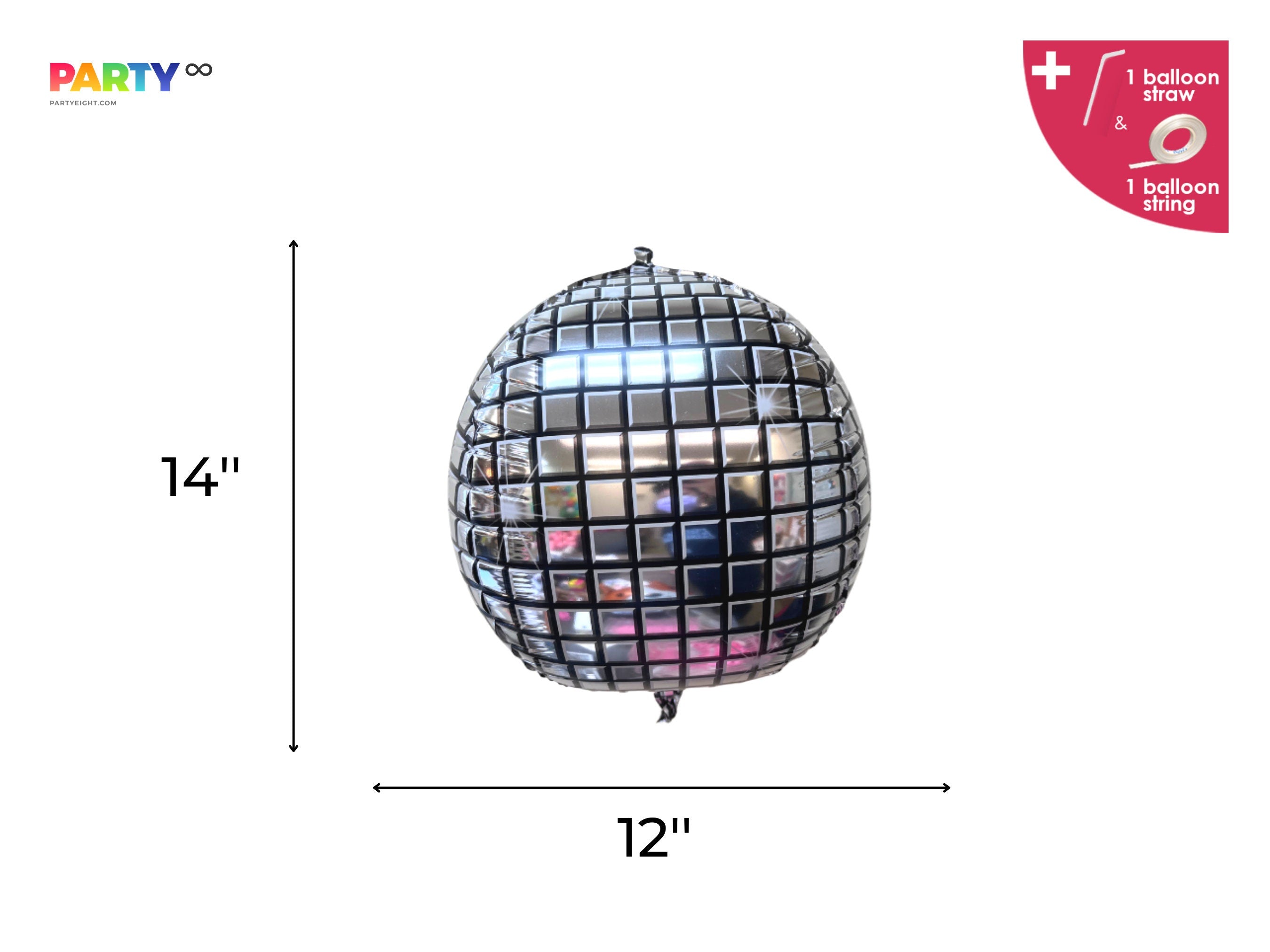 Disco Ball Balloon: Glam 70's Retro Vintage Music Dance Party Decor