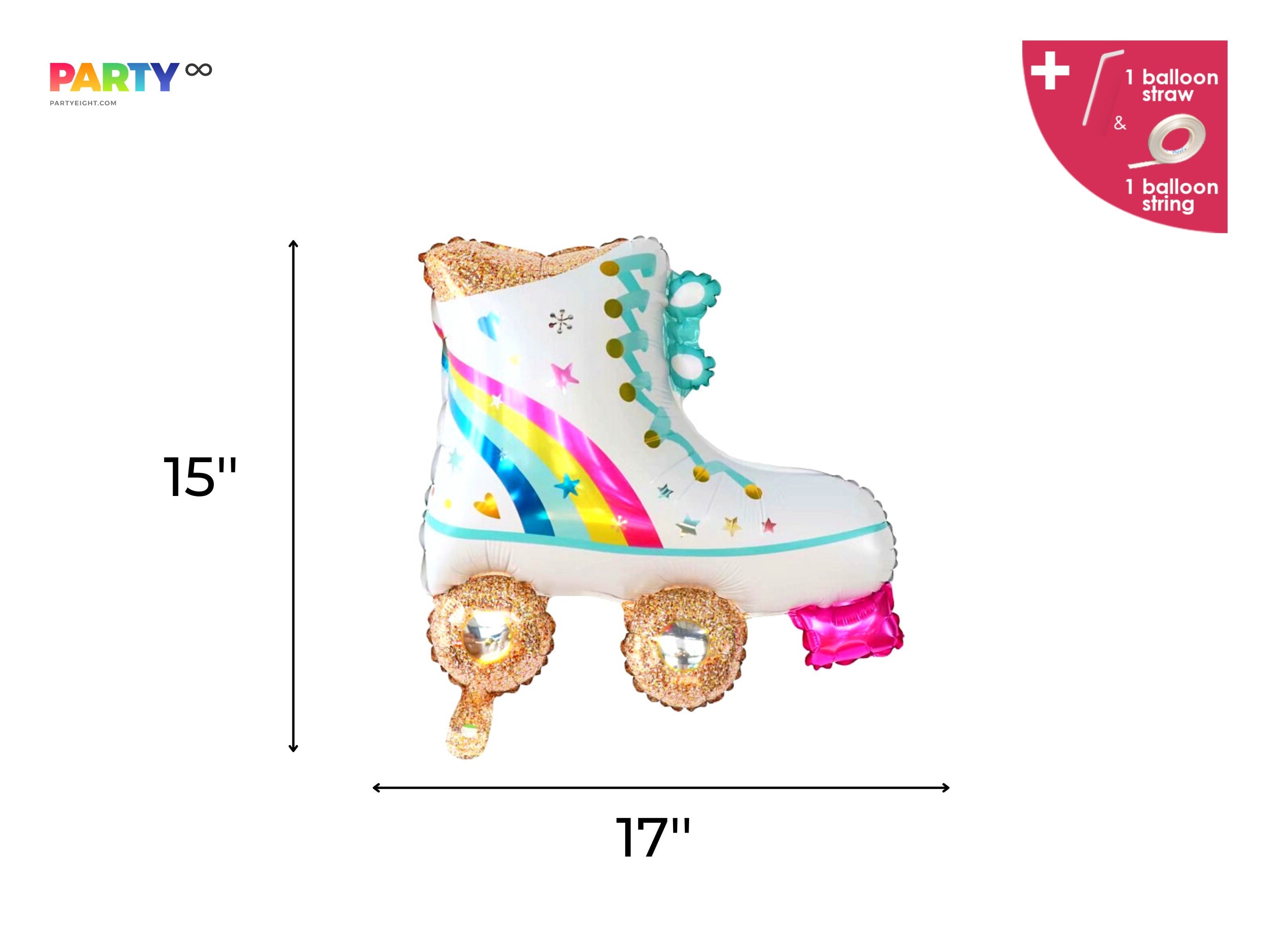 Roller Skate Foil Balloon: 90s Birthday Party Decorations