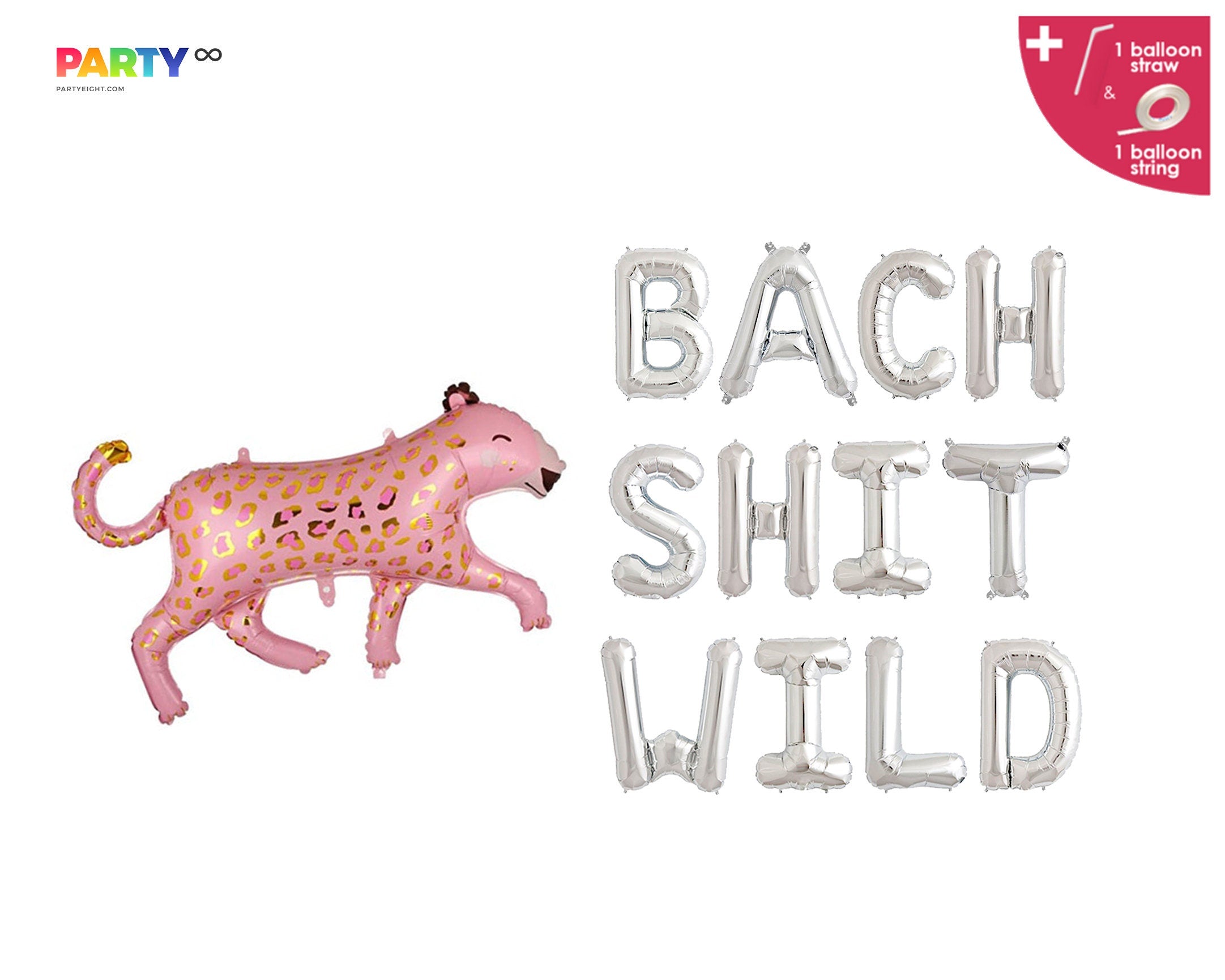 Bach Shit Wild Balloon Banner: Jungle Leopard Safari Bachelorette Party Decorations