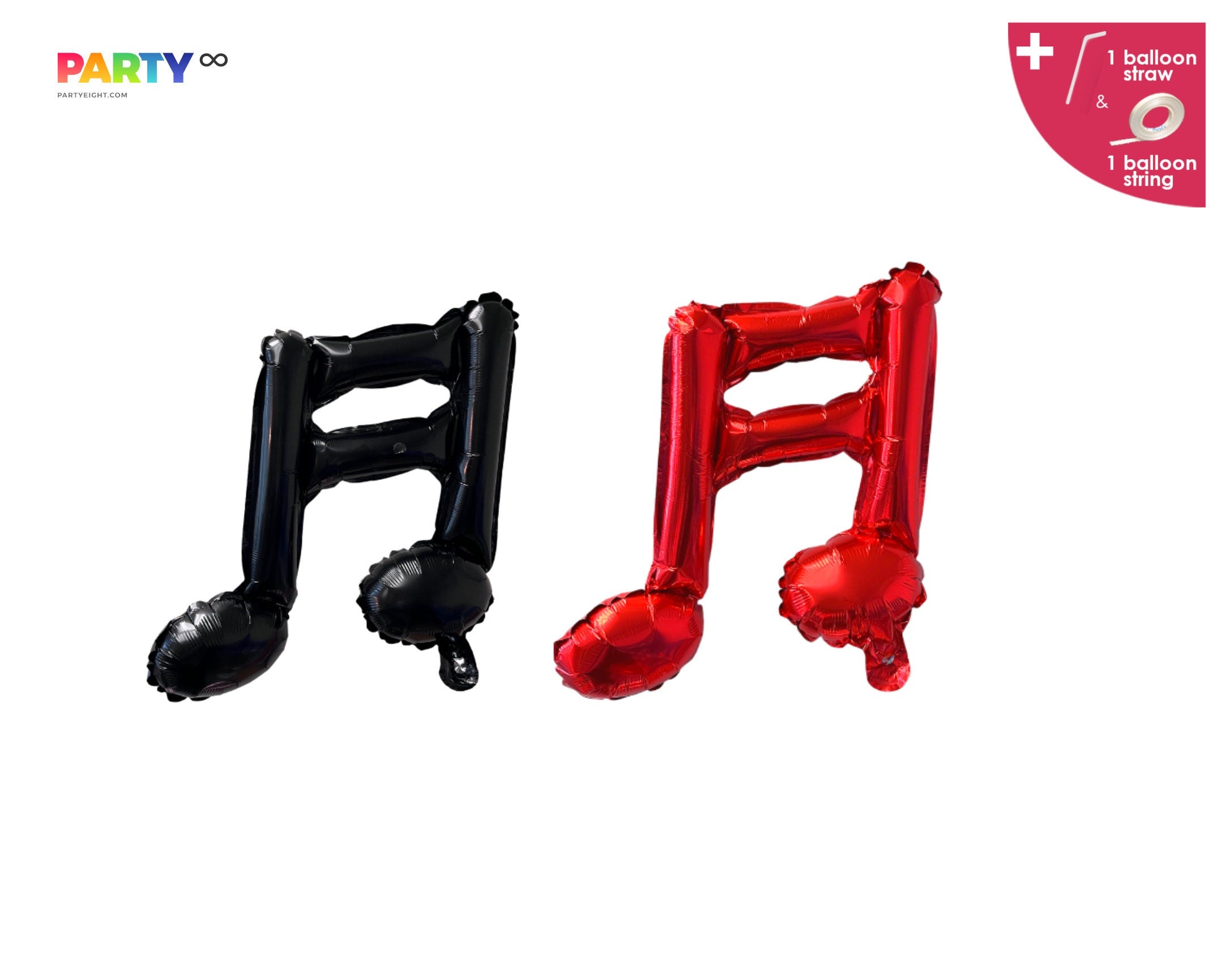 Music Themed Foil Balloons: Saxophone, Guitar, Microphone, Music Notes, Piano
