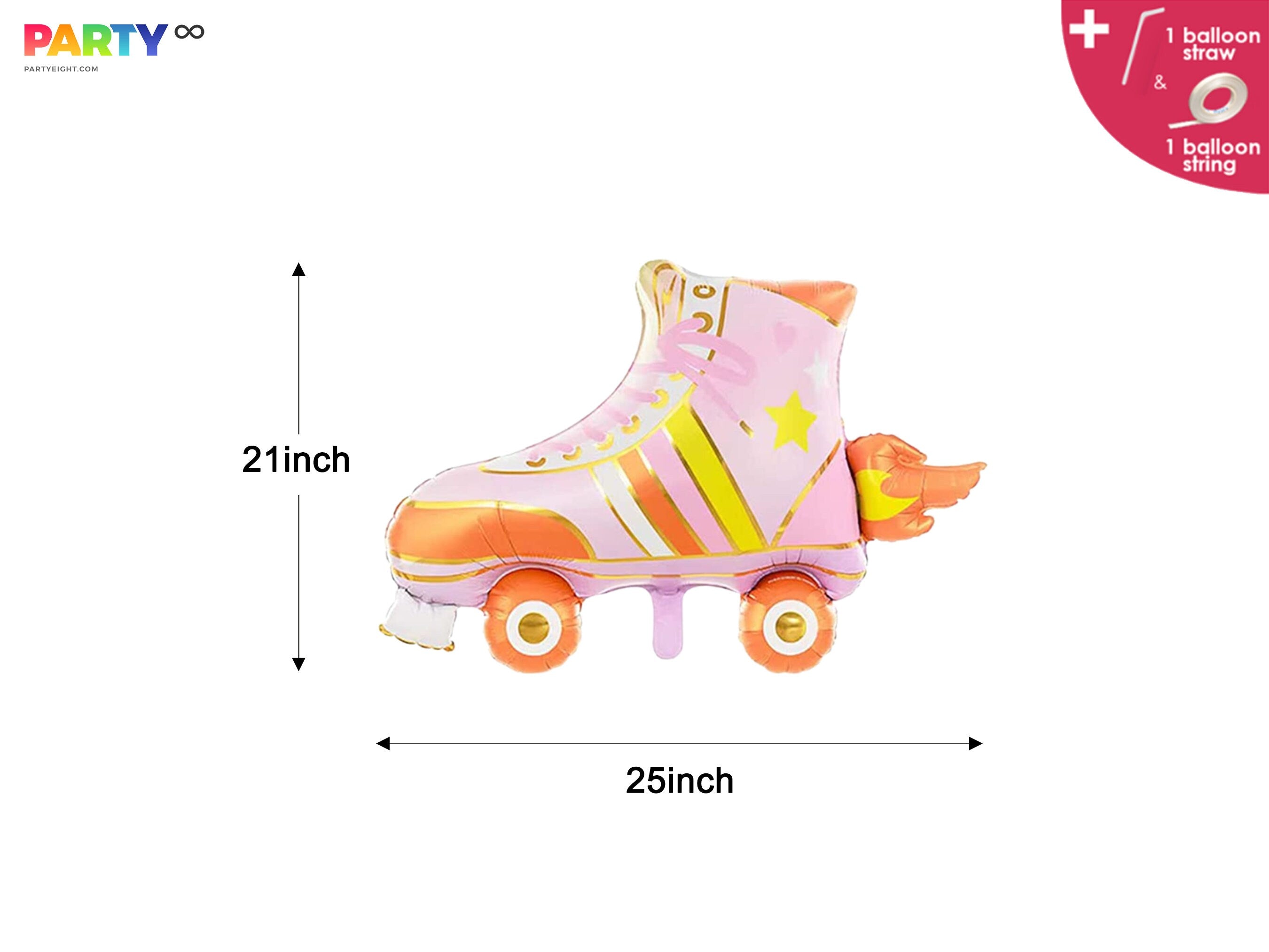 Roller Skate Foil Balloon: 90s Birthday Party Decorations