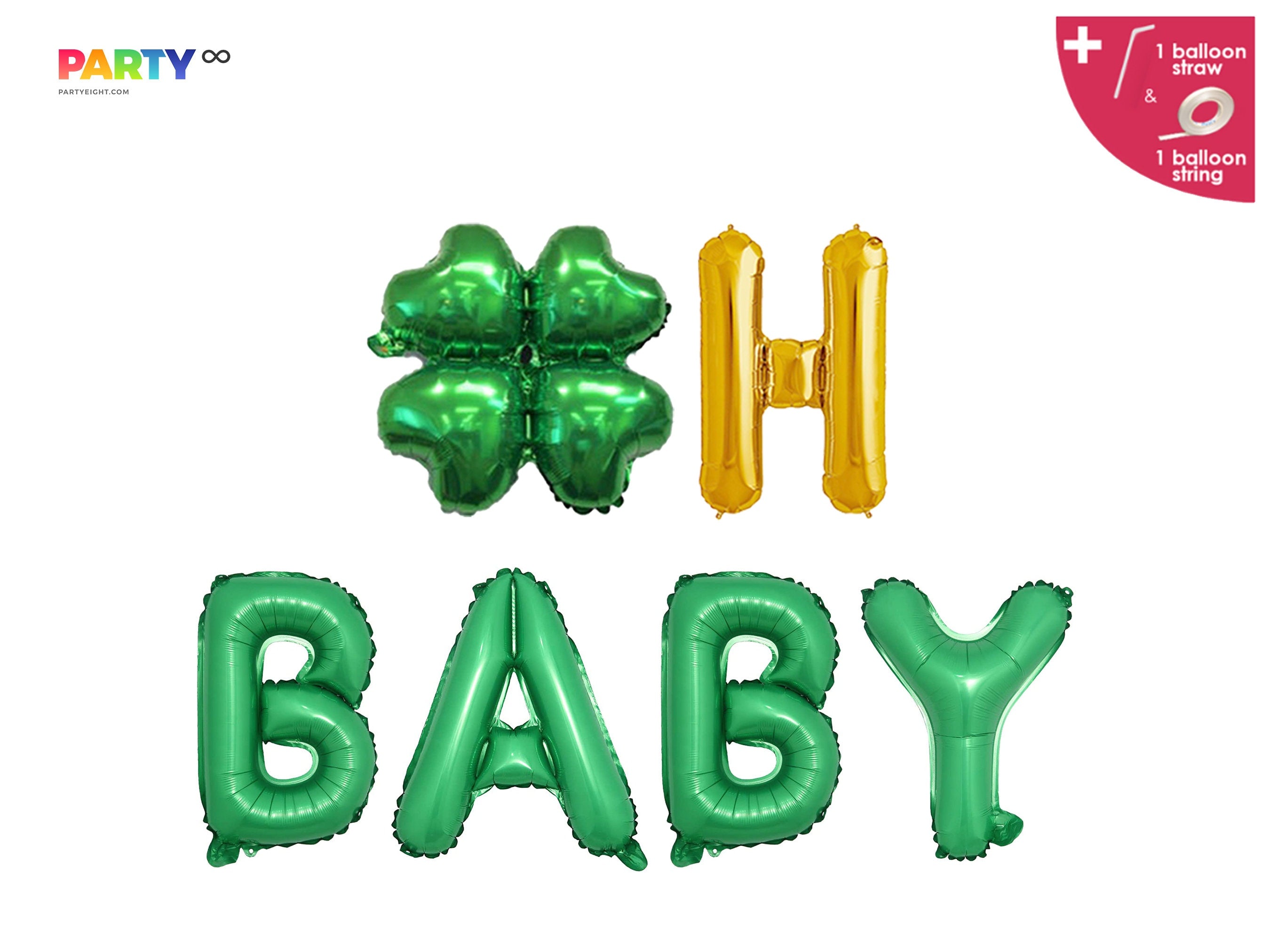 Oh Baby Balloon Banner: St Patrick’s Baby Shower Gender Reveal Decor