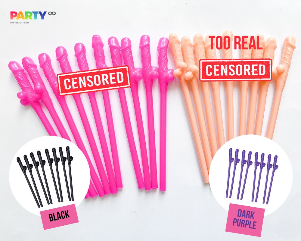 Bachelorette Party Penis Straws: Novelty Funny Drink Decorations