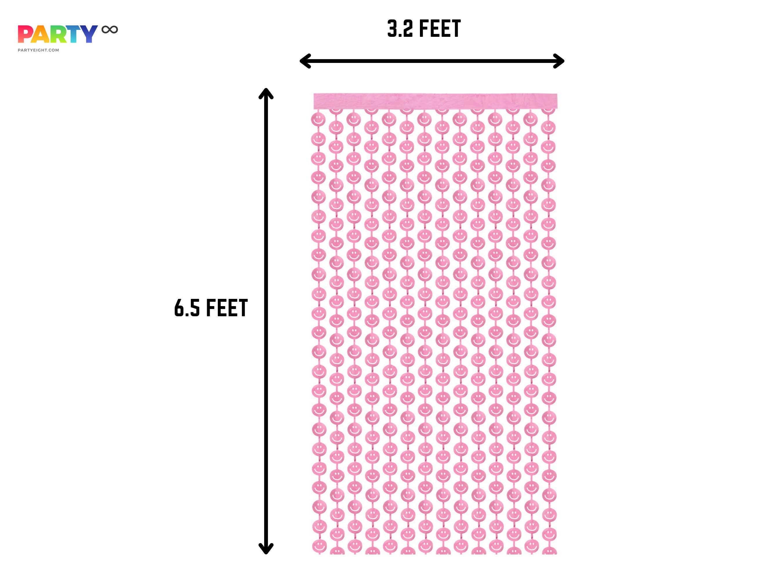 Pink Smiley Face Curtain: Rose Gold Birthday Party Backdrop