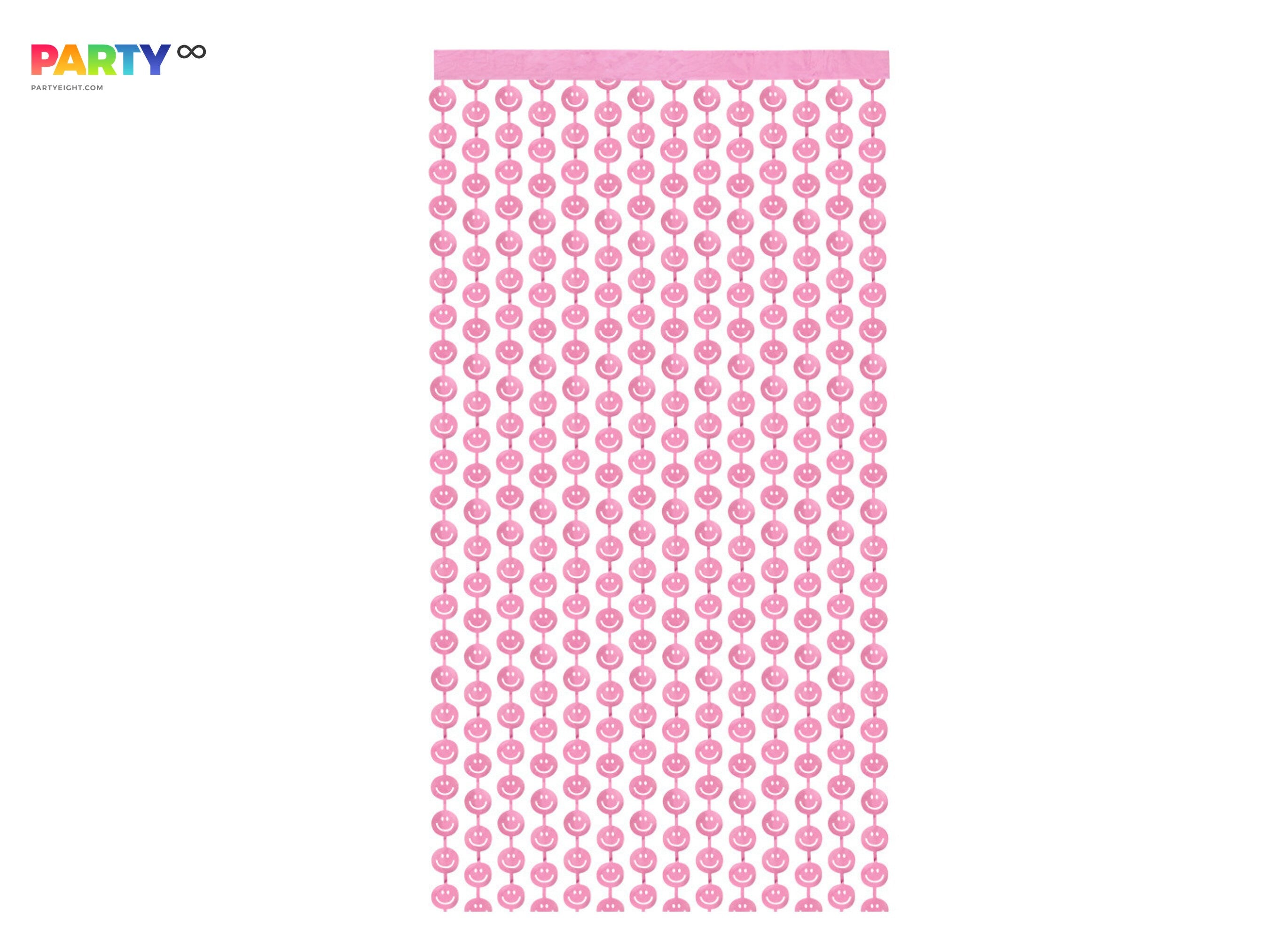 Pink Smiley Face Curtain: Rose Gold Birthday Party Backdrop