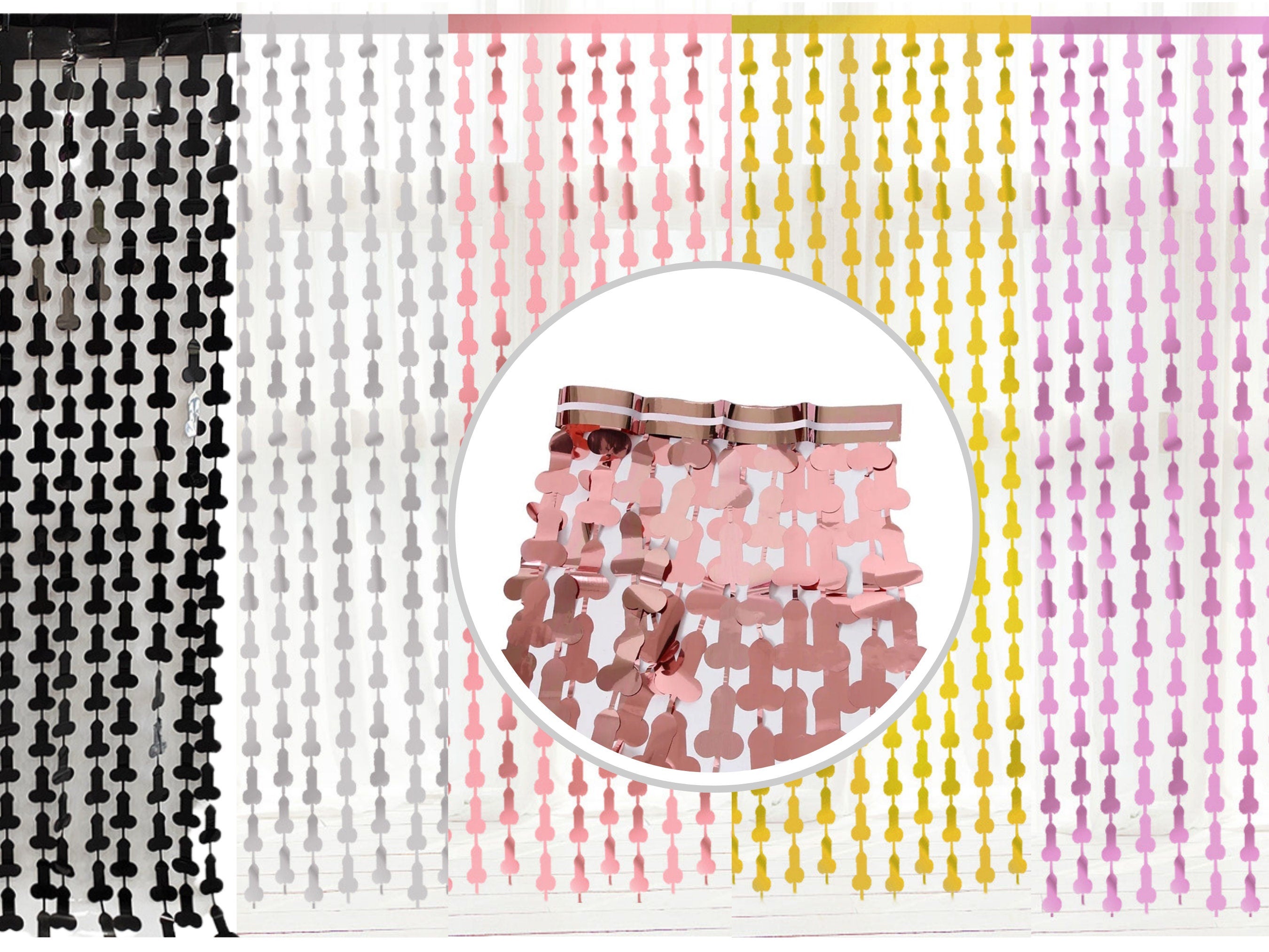 Funny Penis Fringe Curtain: Bachelorette Party Backdrop Decor