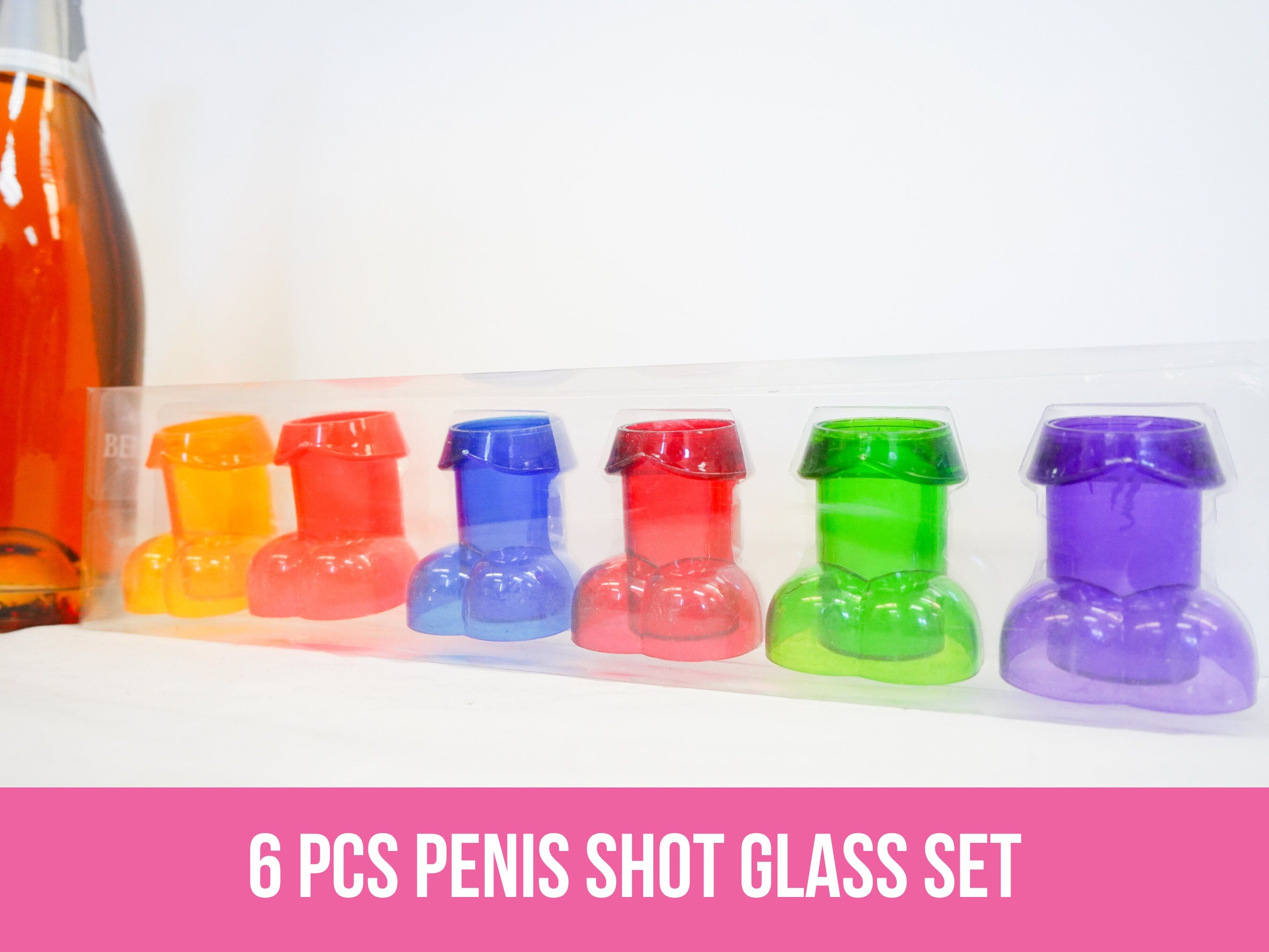 Penis Shot Glass Set (6 pcs): Naughty Bachelorette Party Favors Same Penis Forever Decor