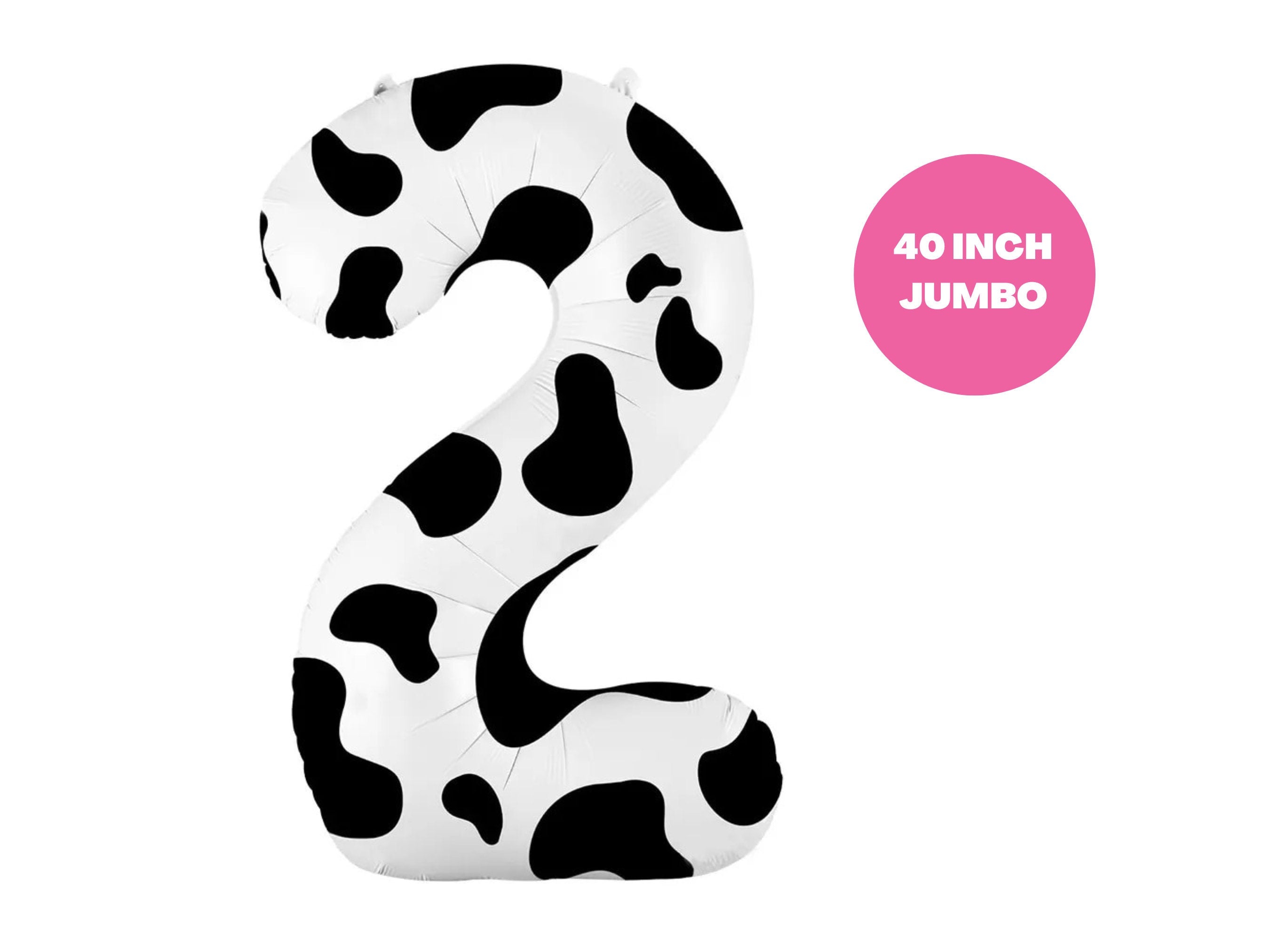 Cow Print Number 2 Balloon: Farm 2nd Birthday Decoration