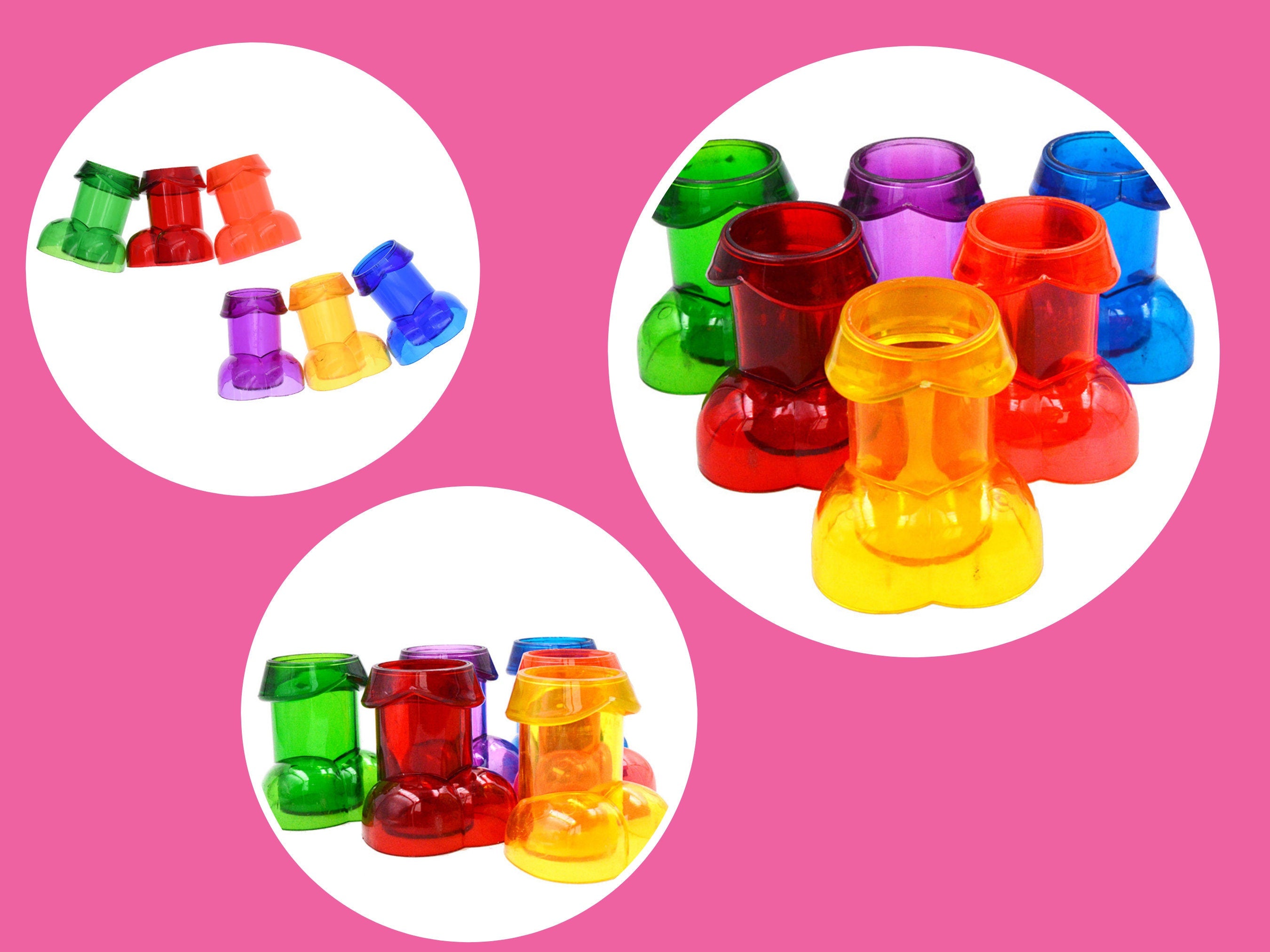 Penis Shot Glass Set (6 pcs): Naughty Bachelorette Party Favors Same Penis Forever Decor