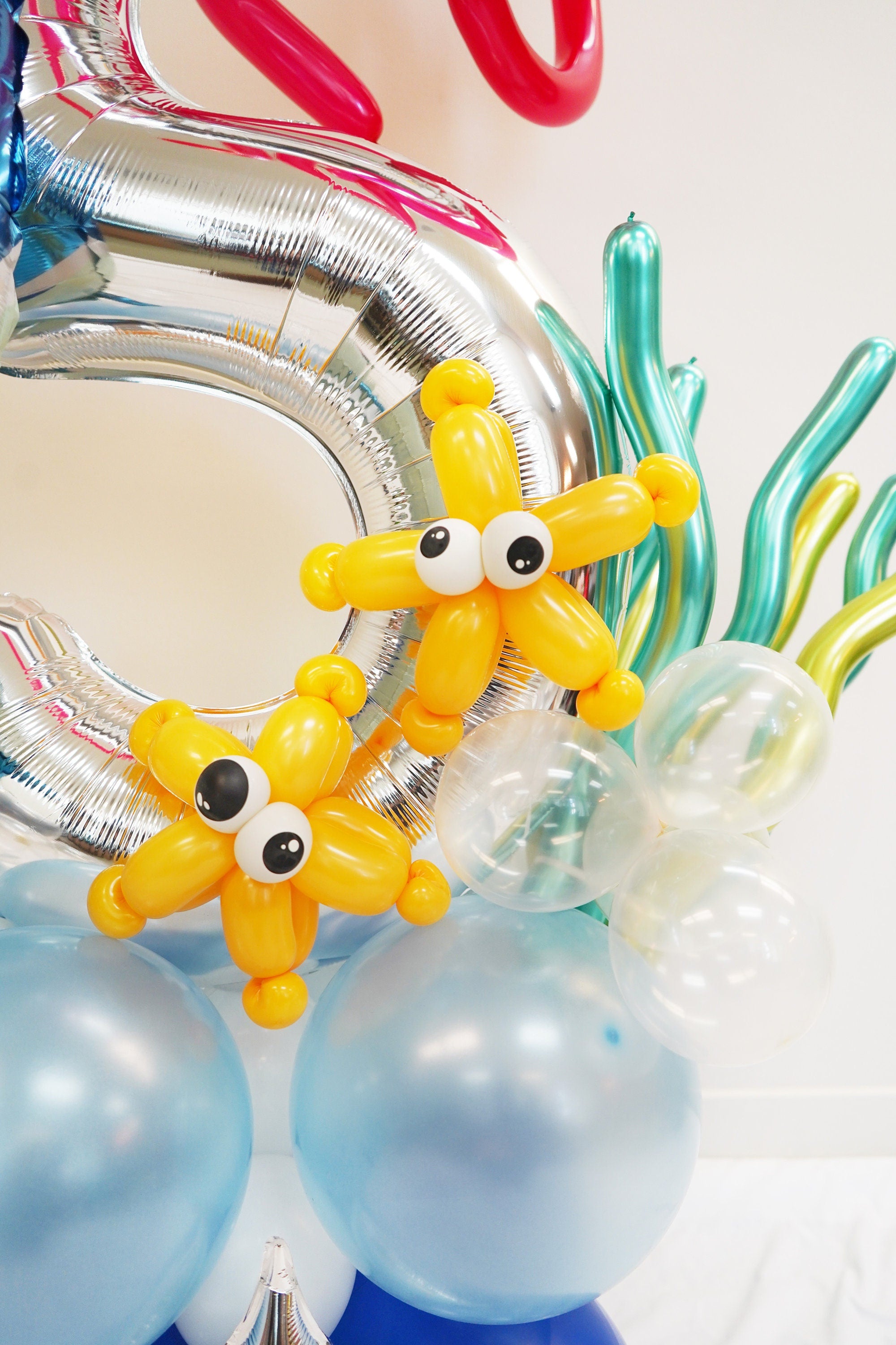 Under the sea Birthday column | Shark Birthday Party column | Baby Shark Sea Animal DIY Balloon Column | Ocean Themed Birthday Party Decor