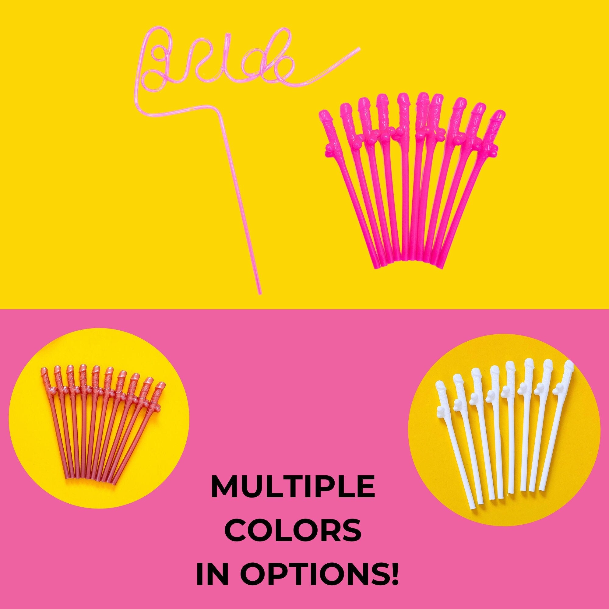 Penis Novelty Straws: Bachelorette Party Reusable Bridesmaids Gifts
