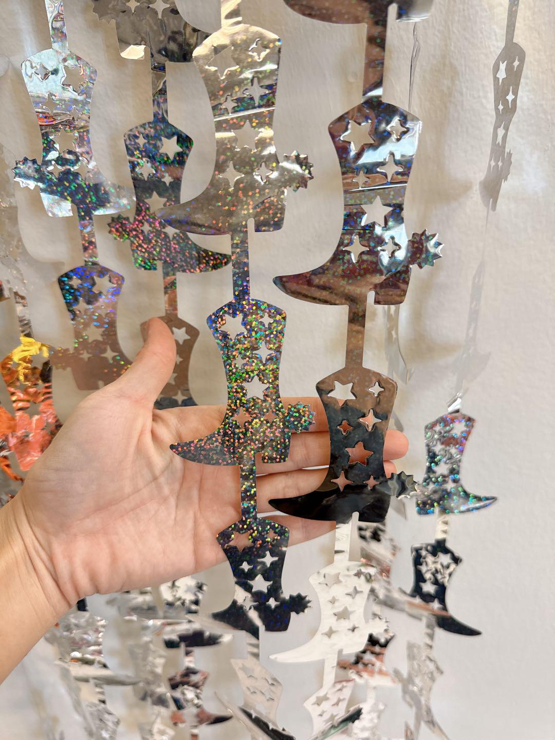 Western Boots Foil Curtain: Bachelorette Party Backdrop