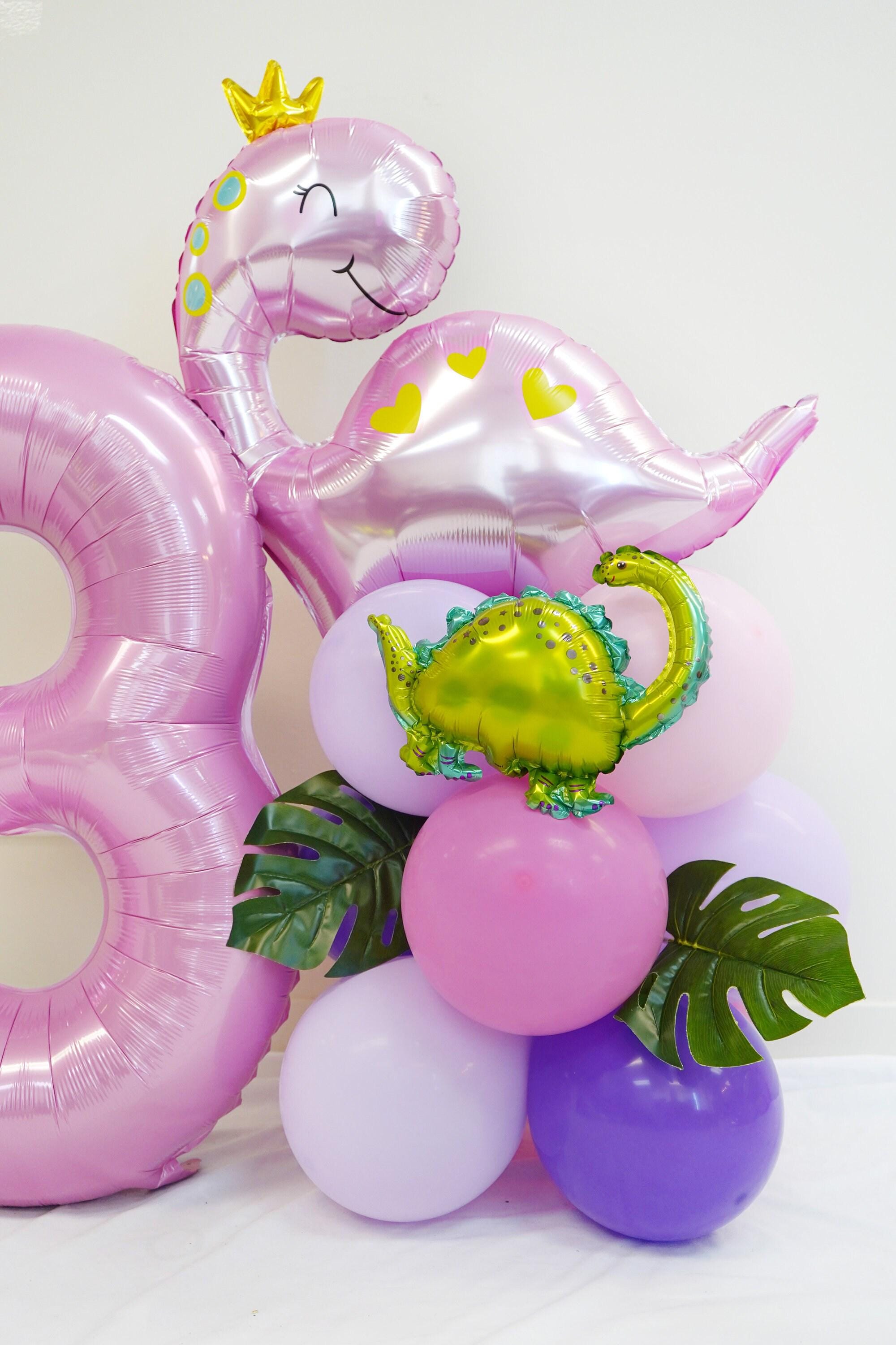 Pink Dinosaur Balloon Column Kit: Girl Birthday Party Decor