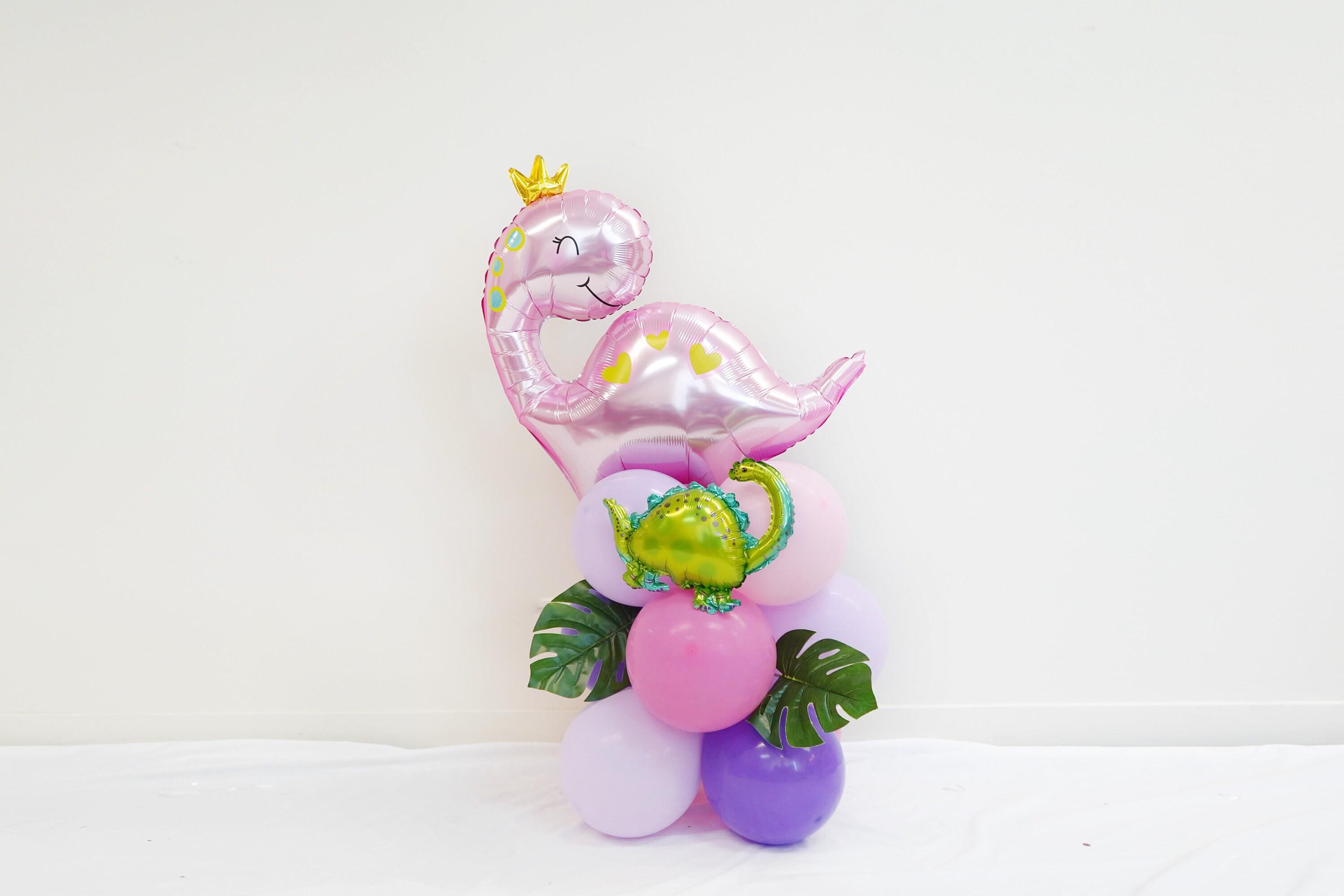 Pink Dinosaur Balloon Column Kit: Girl Birthday Party Decor