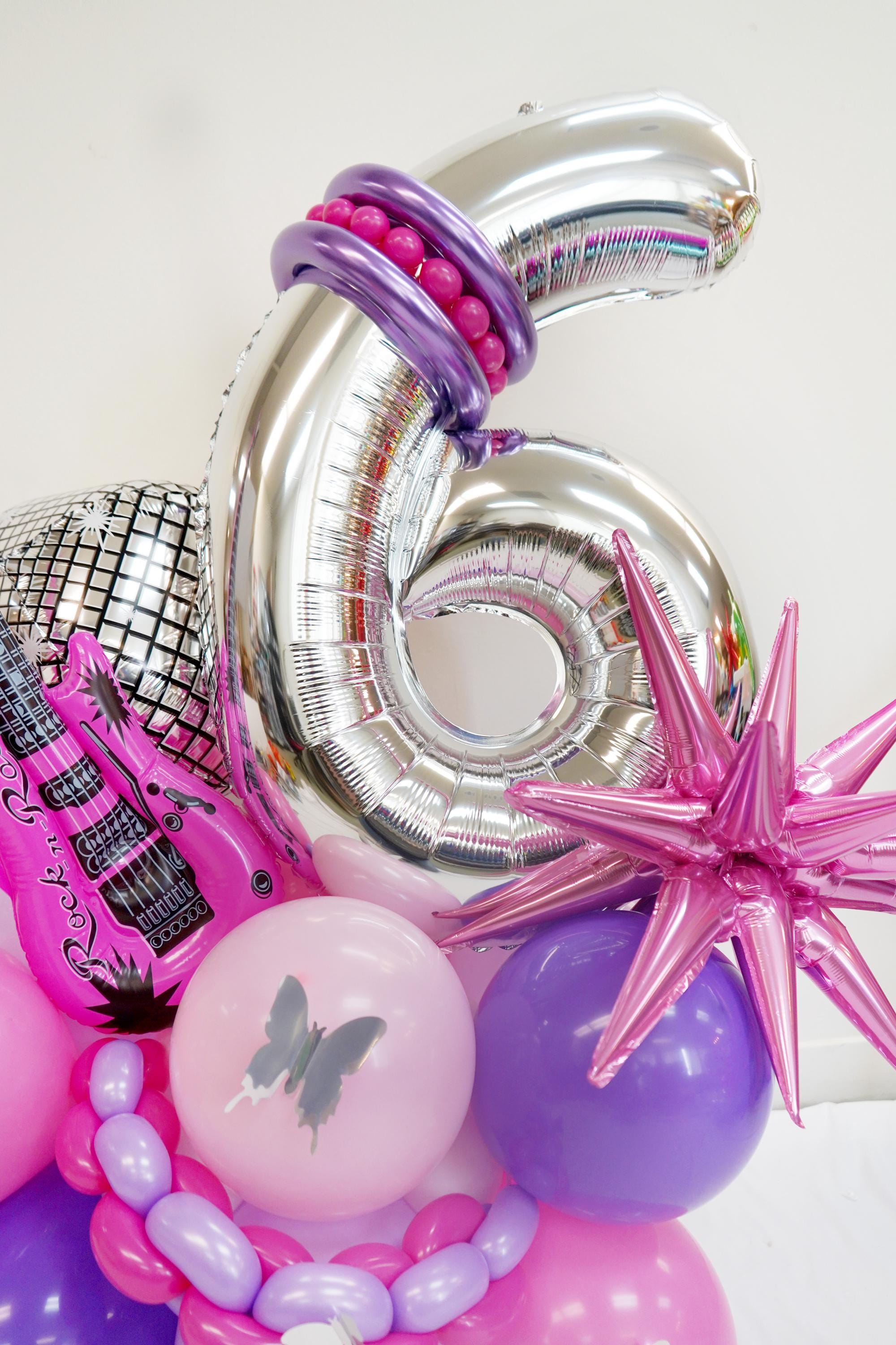 Custom Rockstar Guitar Balloon Tower: DIY Birthday Party Decor