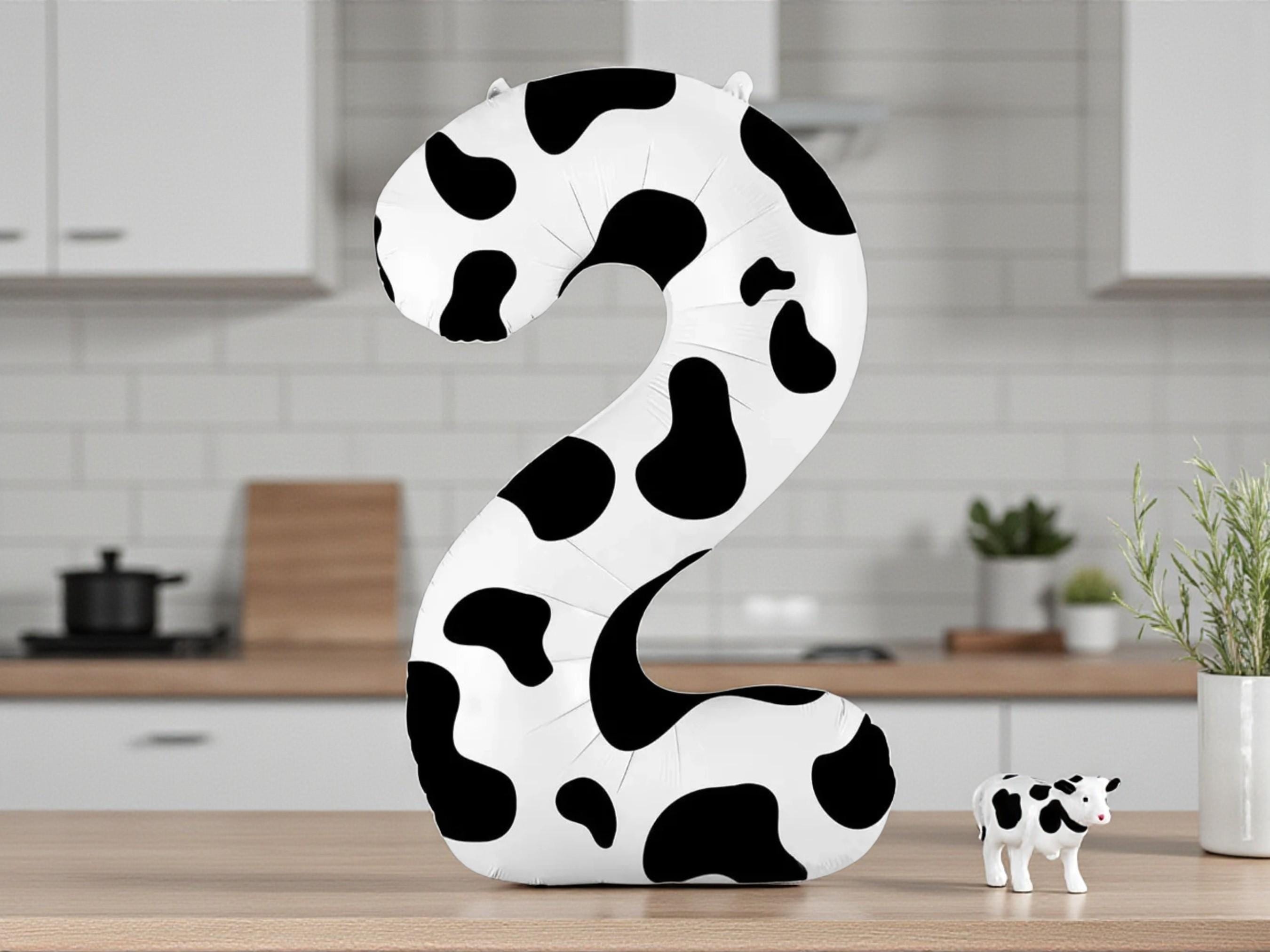 Cow Print Number 2 Balloon: Farm 2nd Birthday Decoration