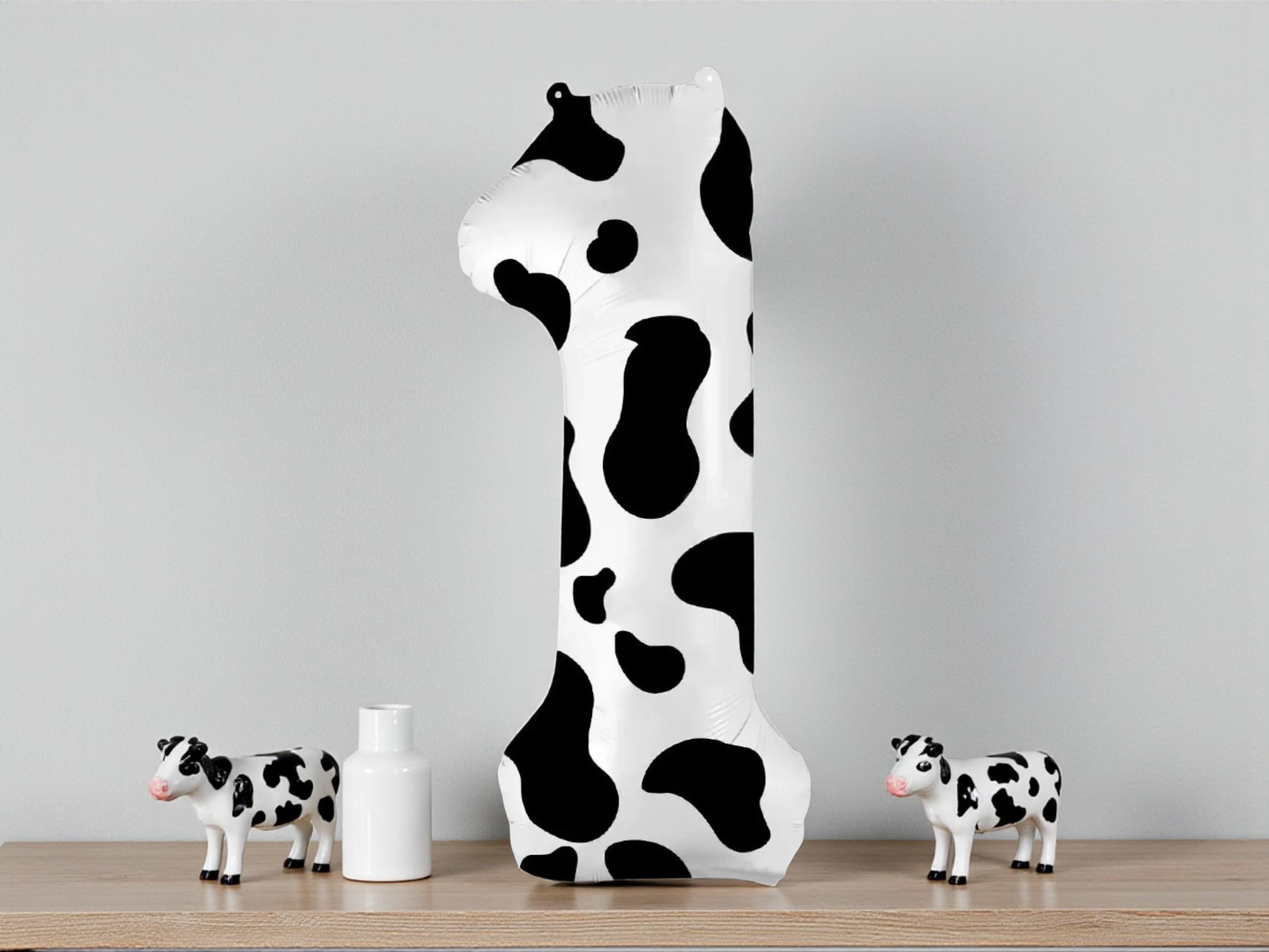 Cow Print Number 1 Balloon: Farm Birthday Party Decoration
