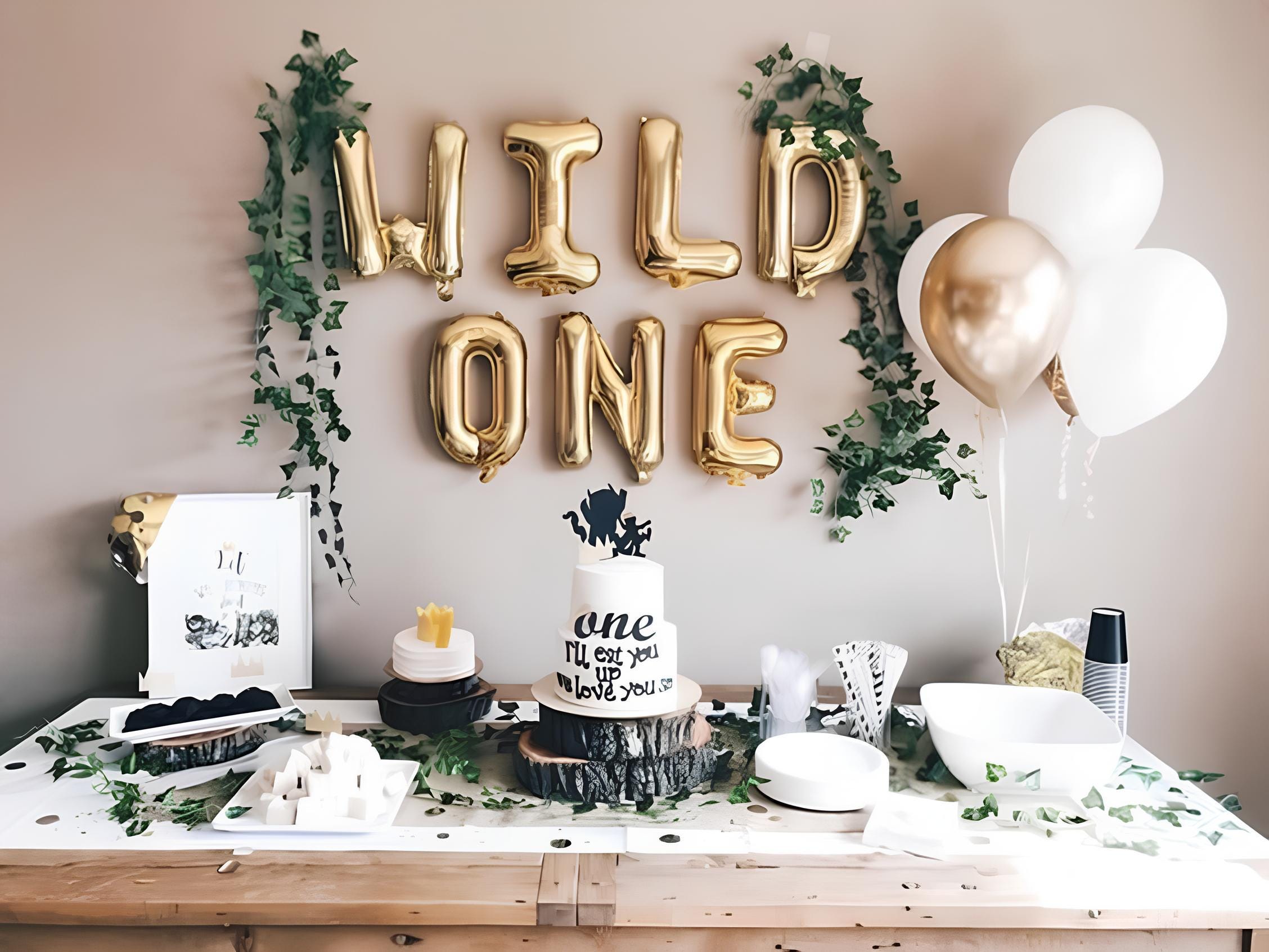 WILD ONE Balloons Set: 1st Birthday Party Decorations