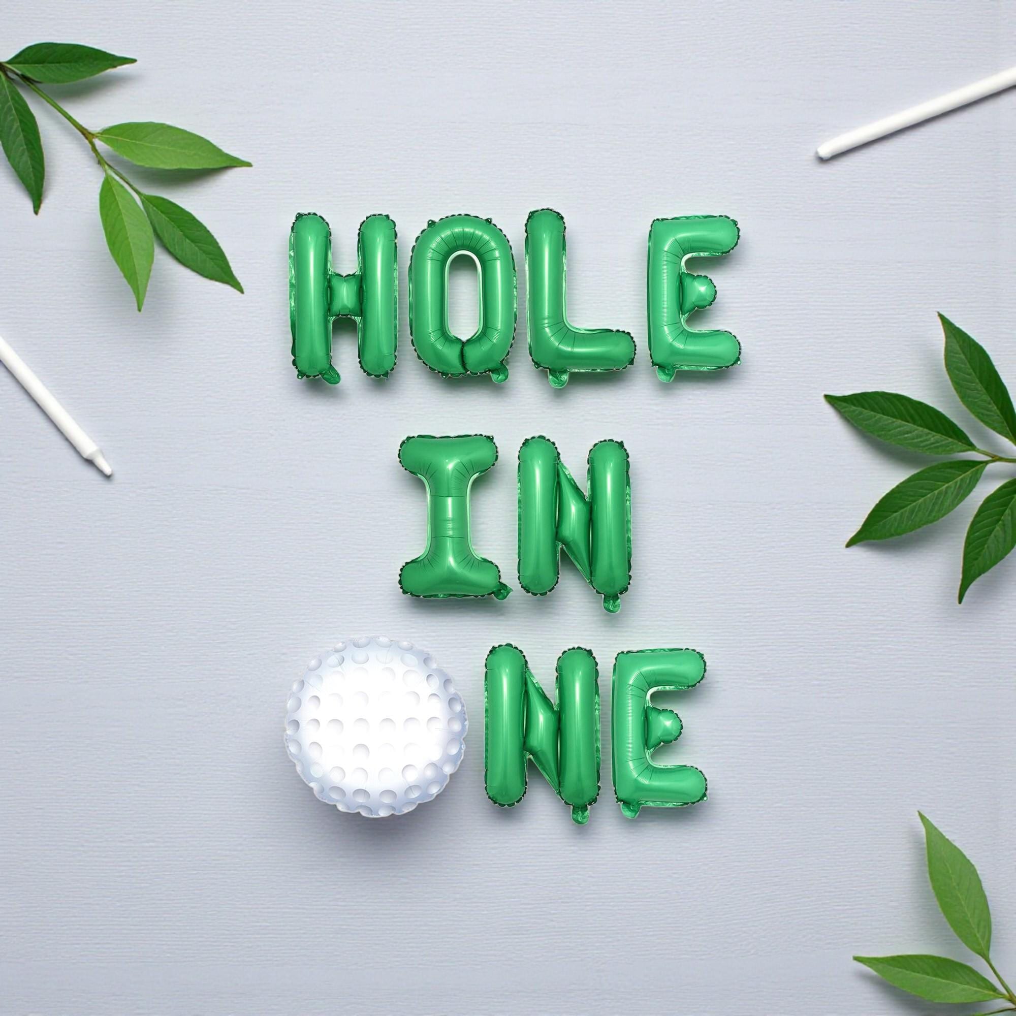 Hole in One 1st Birthday Banner: Golf Party Balloon Decoration