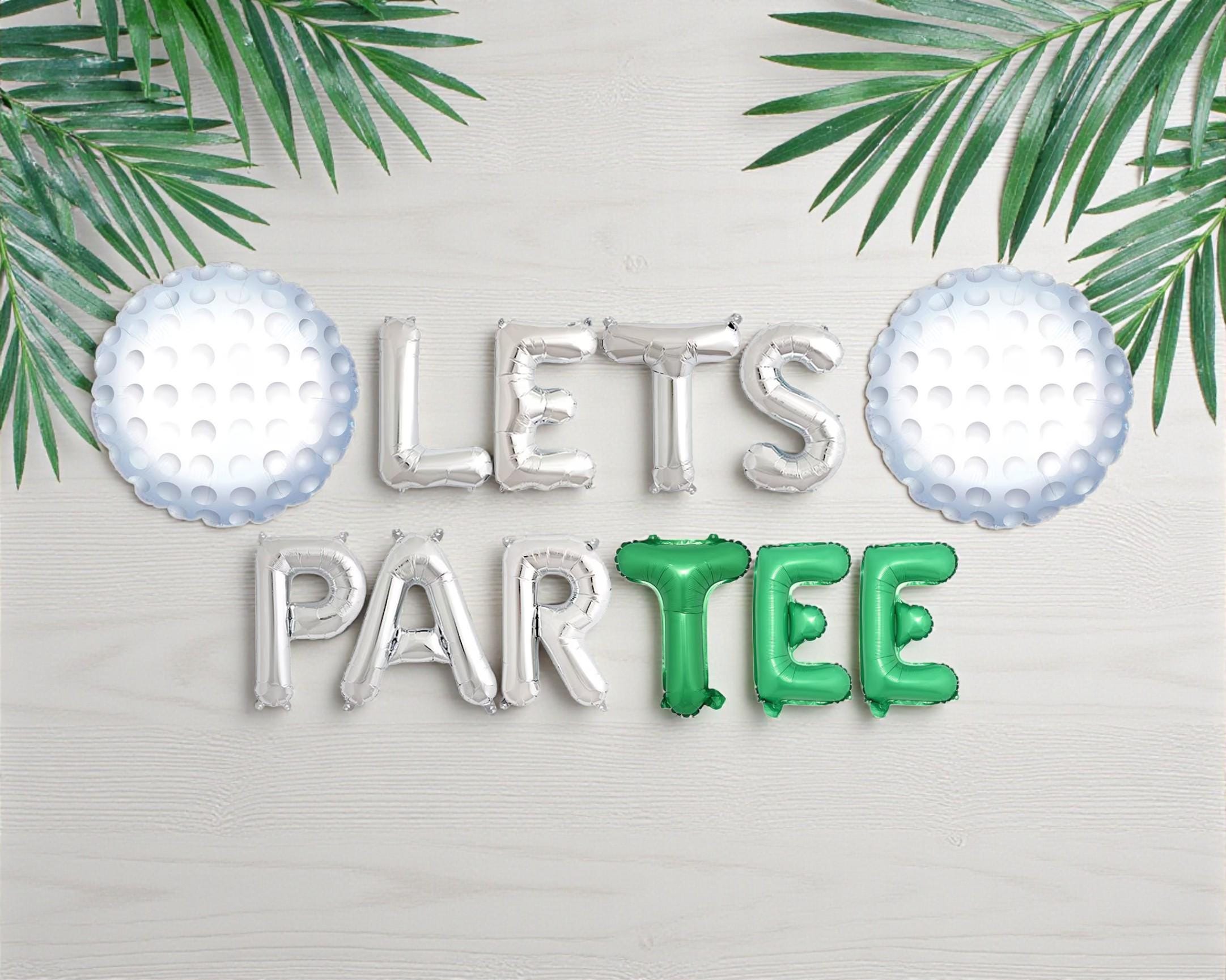 Lets Par Tee Banner Golf Birthday Retirement Party Decorations