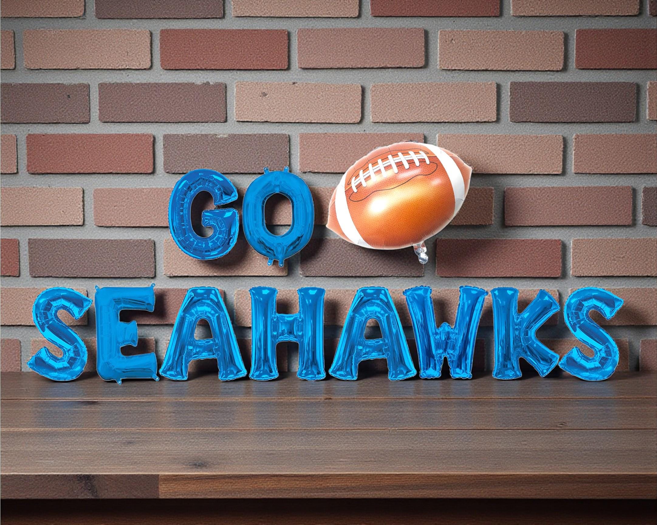 Go Seahawks Balloon Banner: Seattle Seahawks Super Football Game Day Tailgate Party Decorations