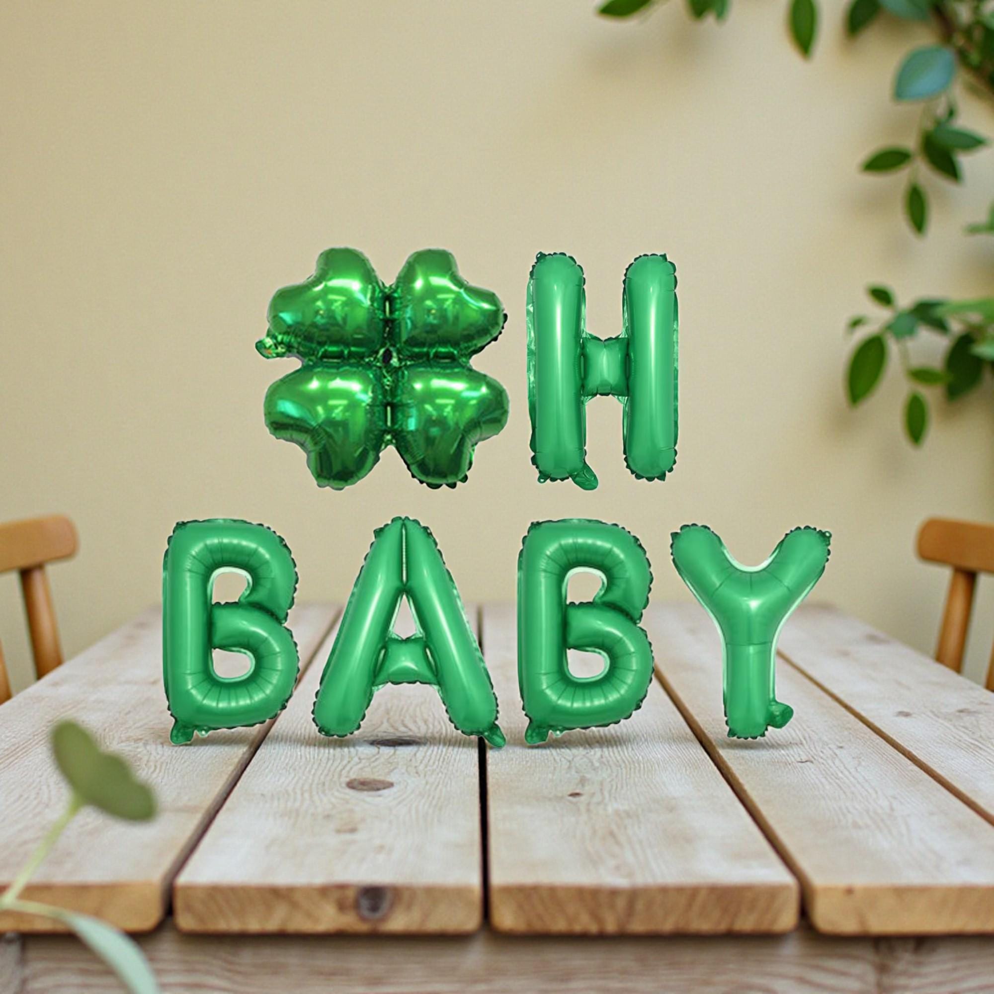 Oh Baby Balloon Banner: St Patrick’s Baby Shower Gender Reveal Decor